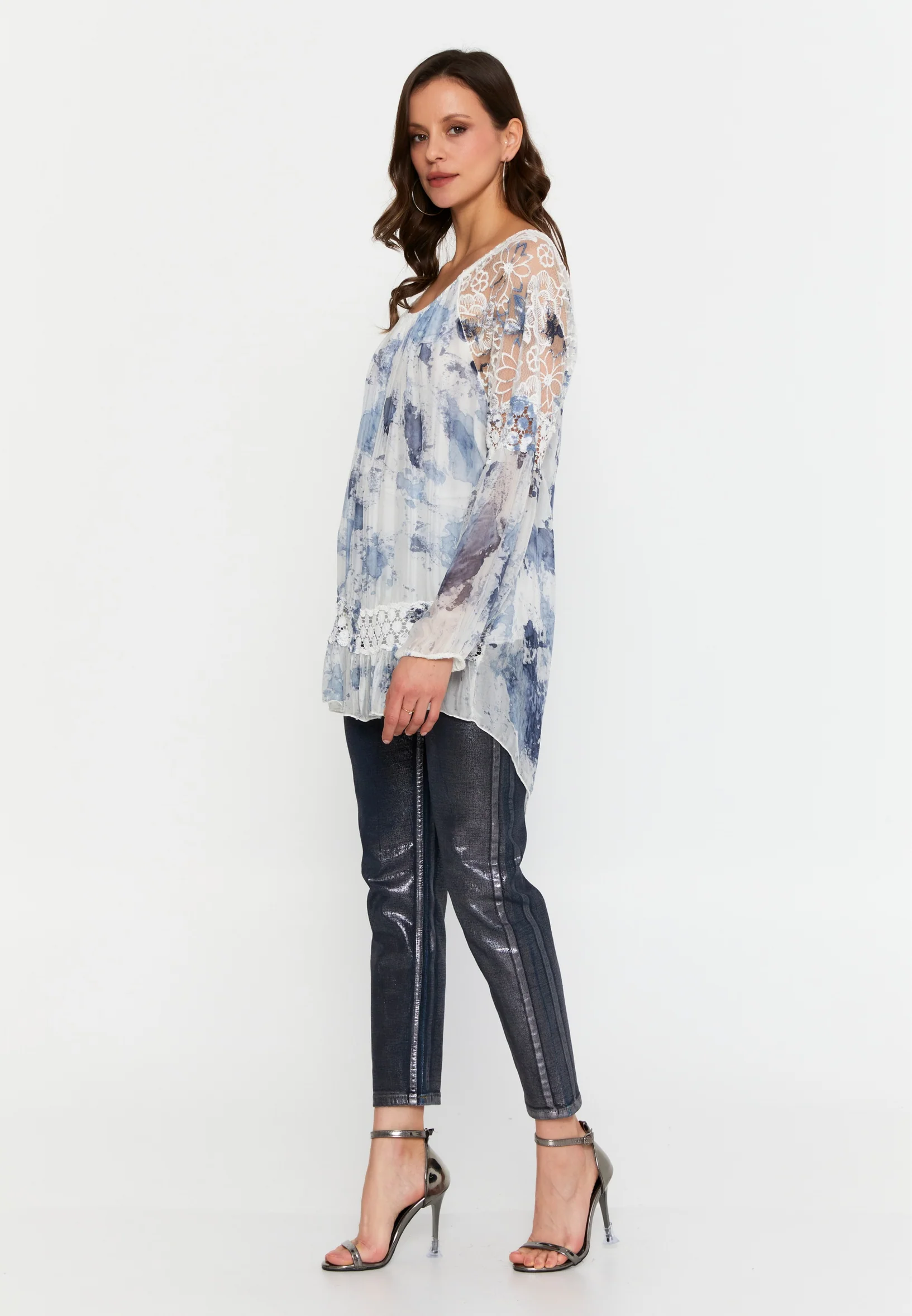Long Sleeve Floral Regular Blouse cav49129 - Image 16
