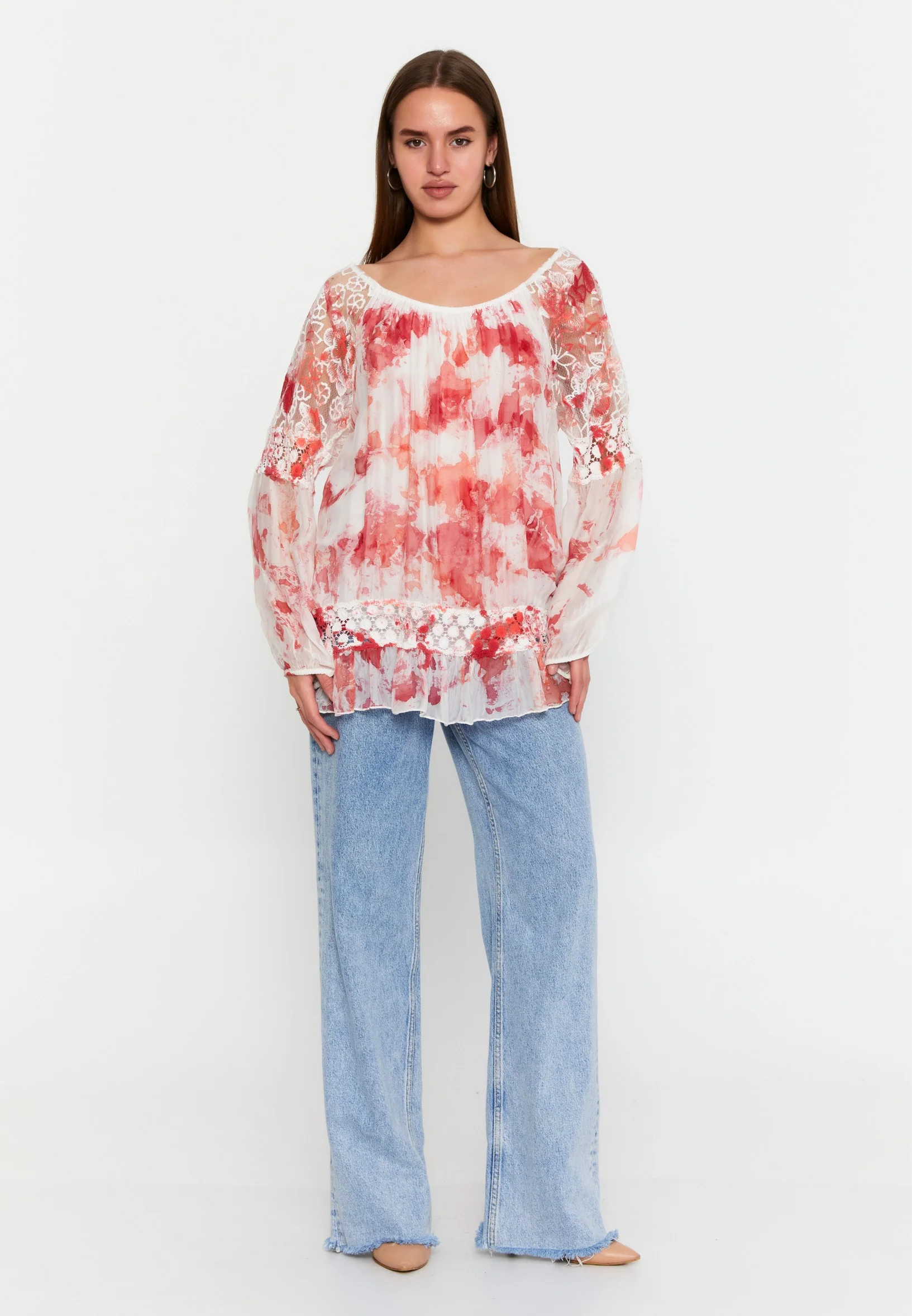 Long Sleeve Floral Regular Blouse cav49129 - Image 18