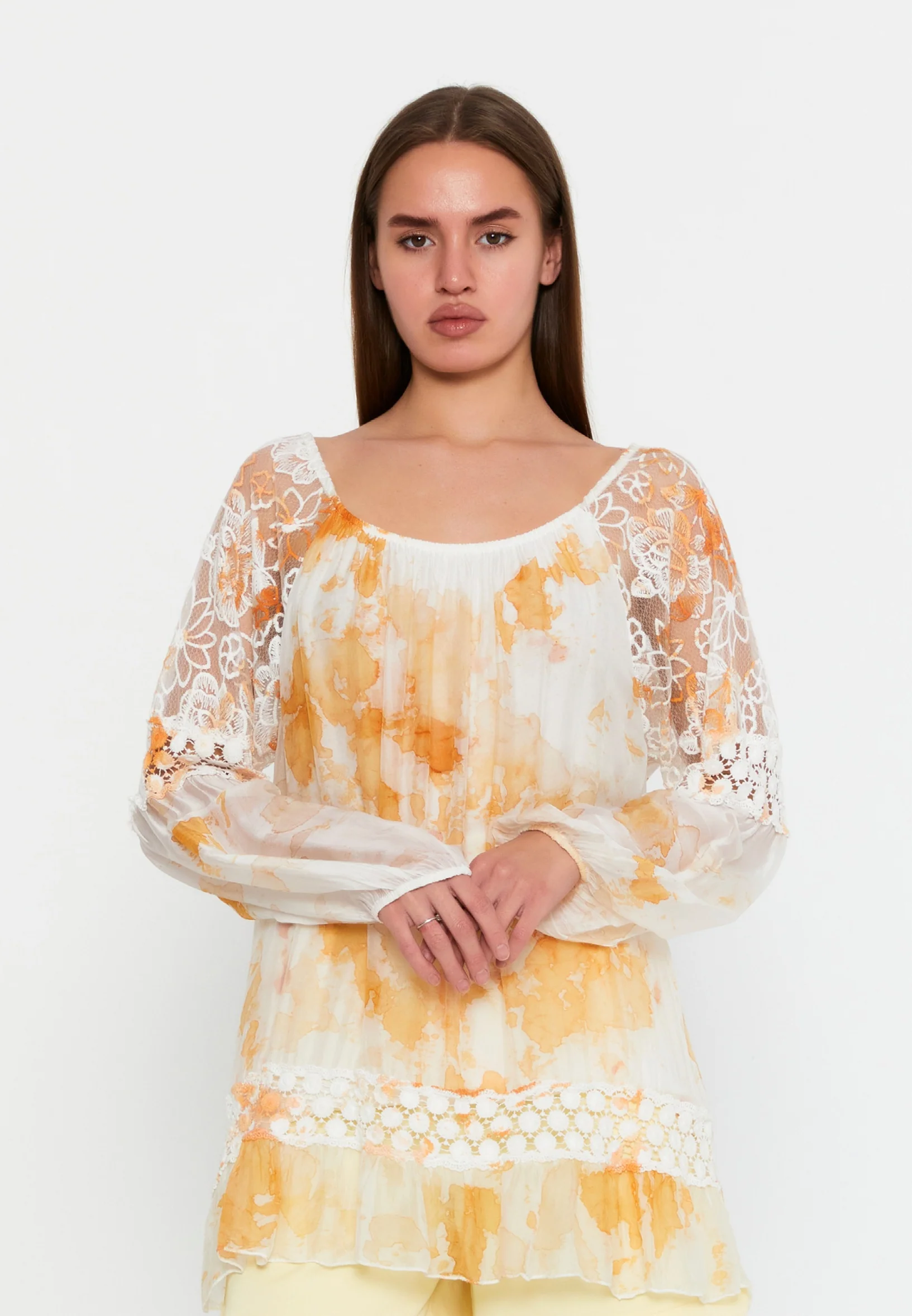 Long Sleeve Floral Regular Blouse cav49129 - Image 21
