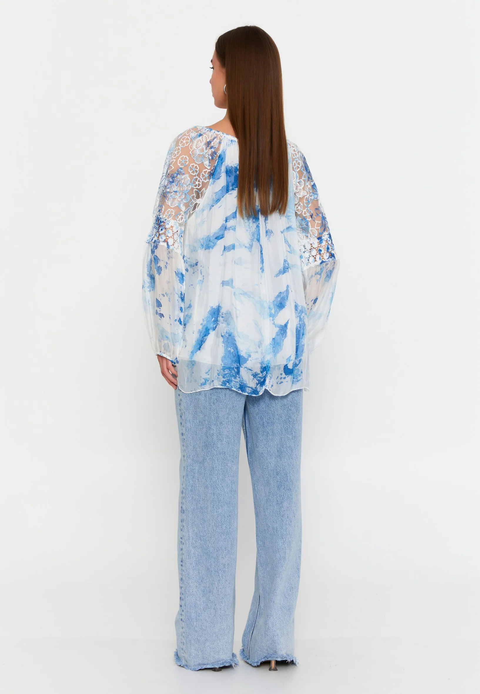 Long Sleeve Floral Regular Blouse cav49129 - Image 3