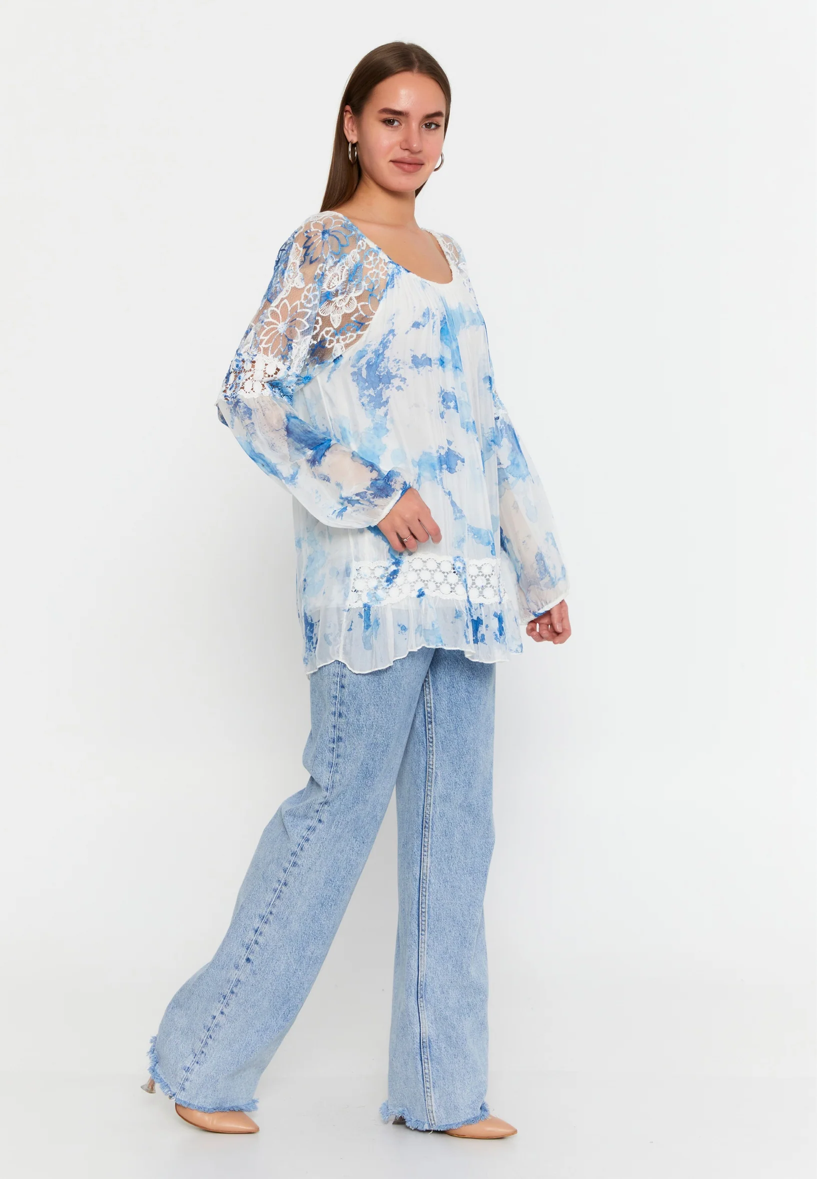 Long Sleeve Floral Regular Blouse cav49129 - Image 4