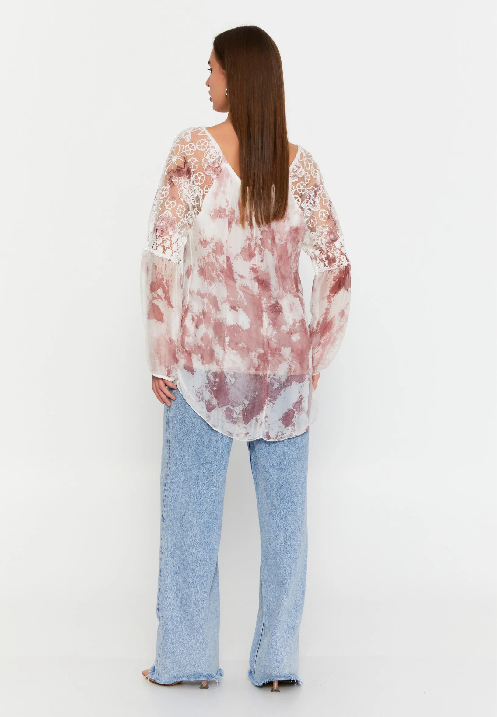 Long Sleeve Floral Regular Blouse cav49129 - Image 7