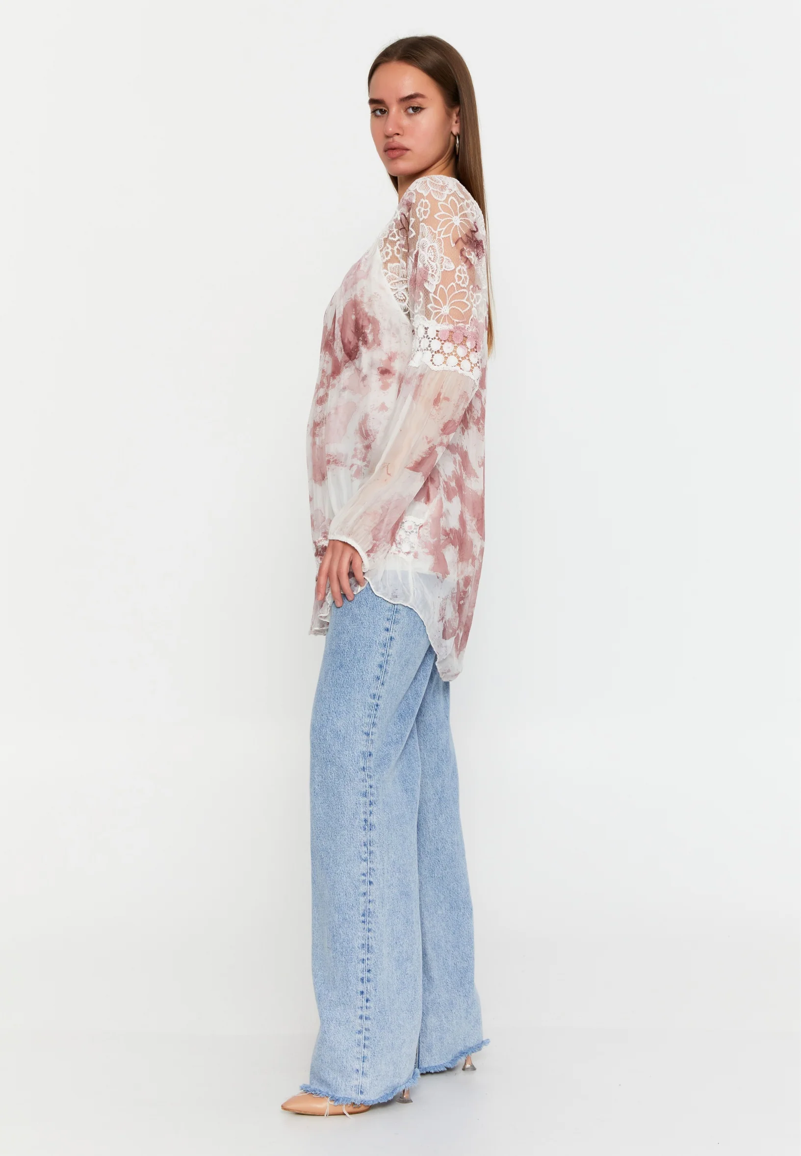 Long Sleeve Floral Regular Blouse cav49129 - Image 8