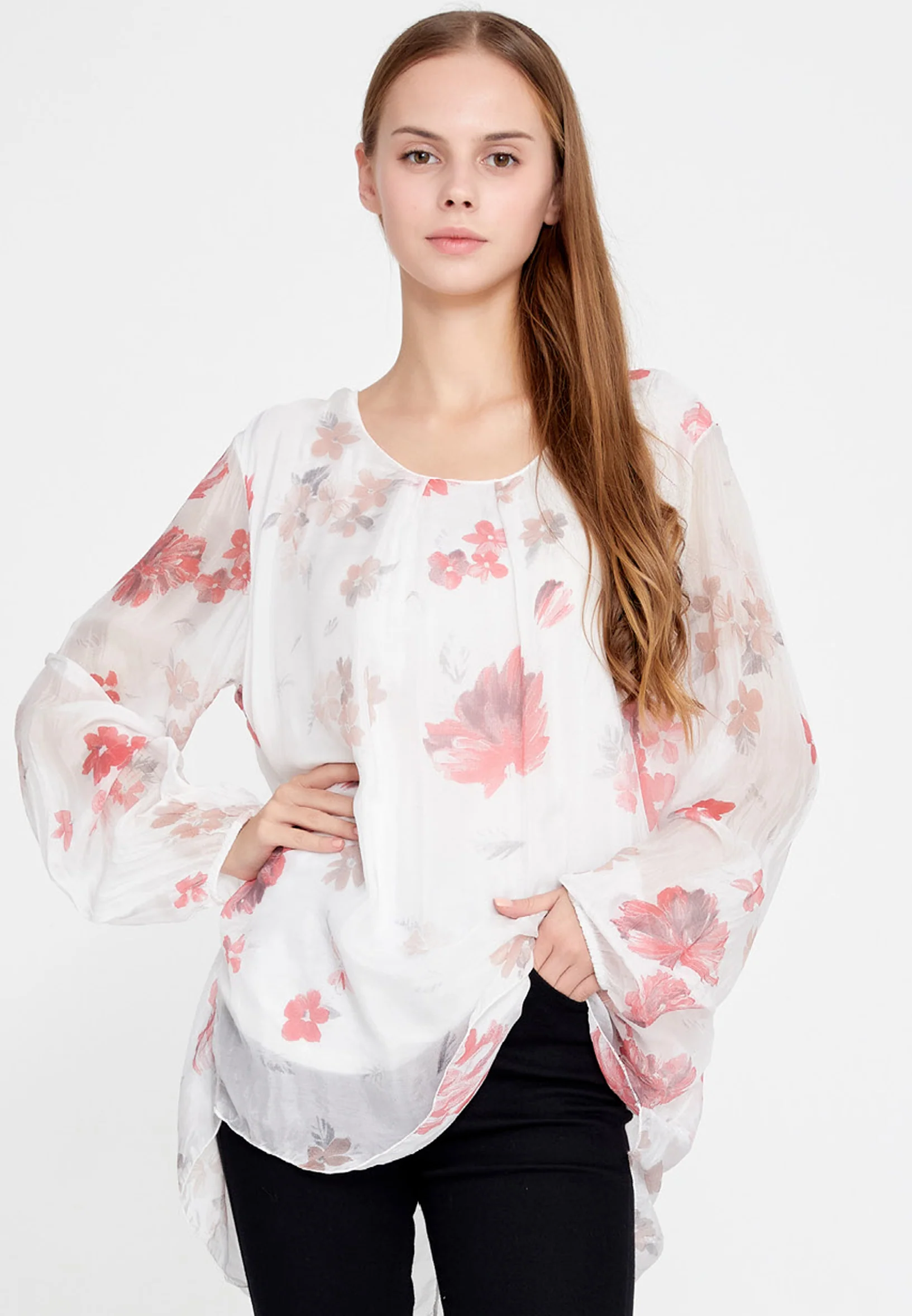 Long Sleeve Floral Regular Blouse esl5624 - Image 9