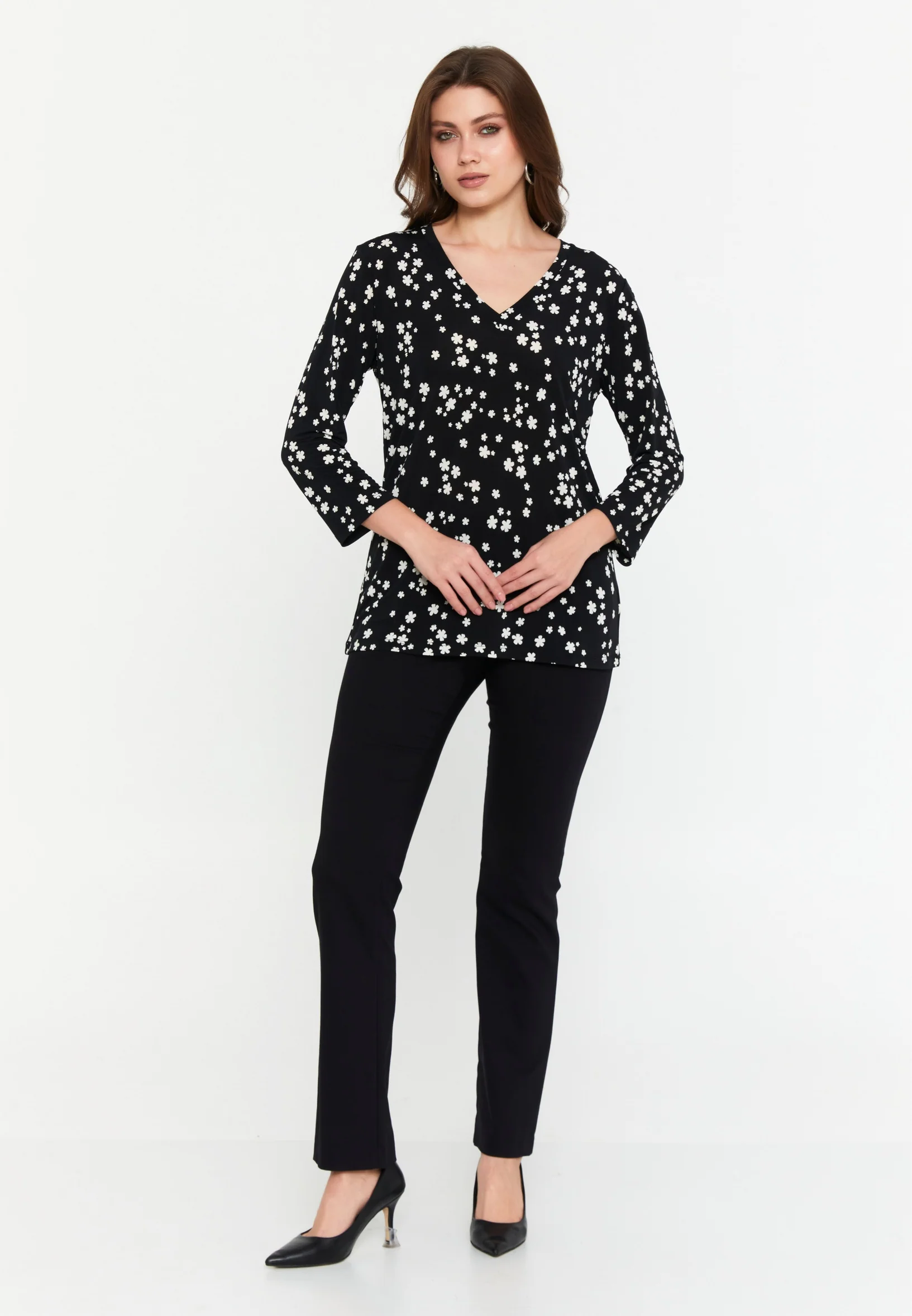 Long Sleeve Floral Regular Blouse faiu36339 - Image 2