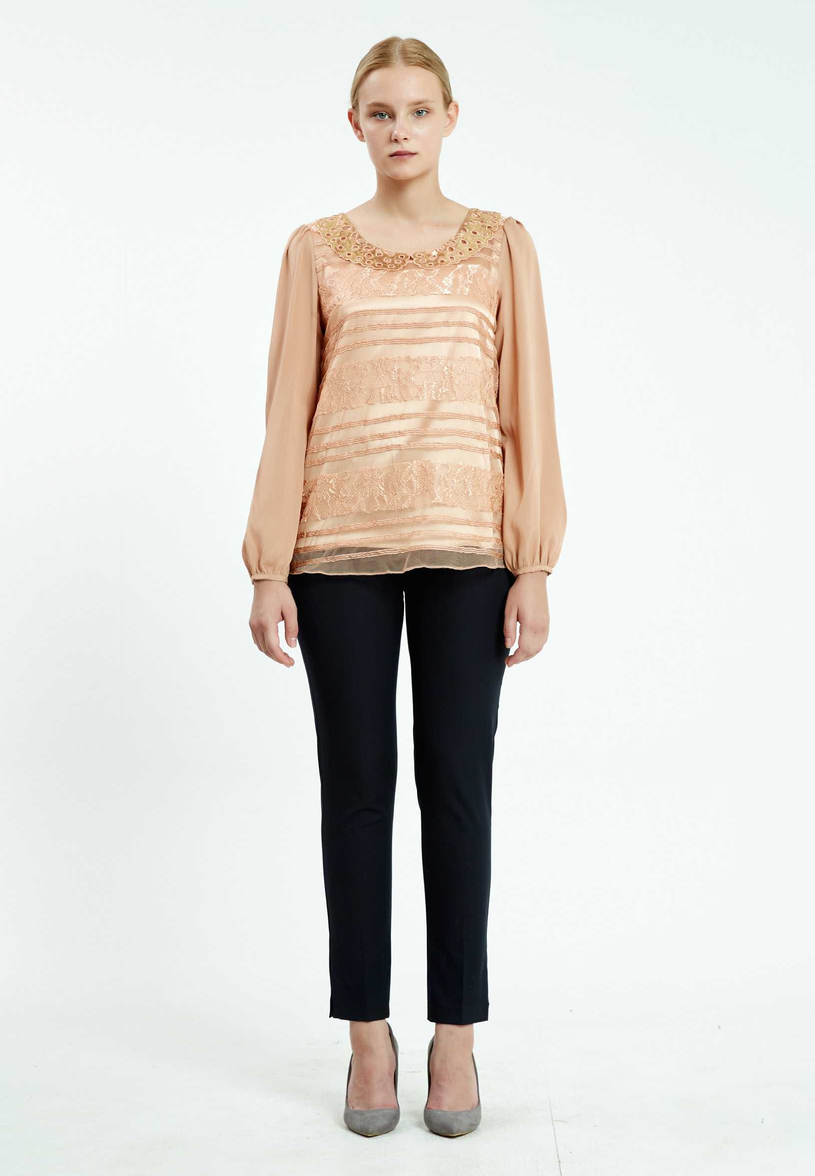 Long Sleeve Floral Regular Blouse ser16650 - Image 2