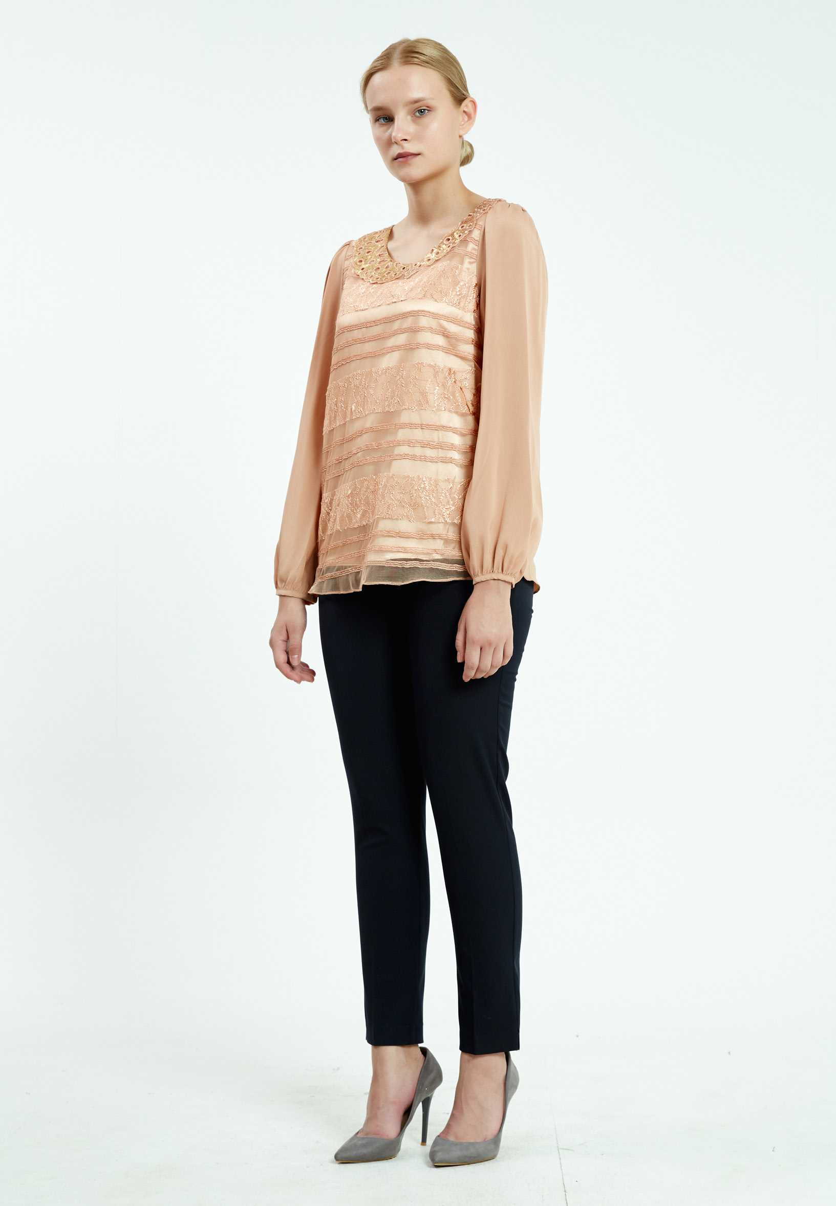 Long Sleeve Floral Regular Blouse ser16650 - Image 3
