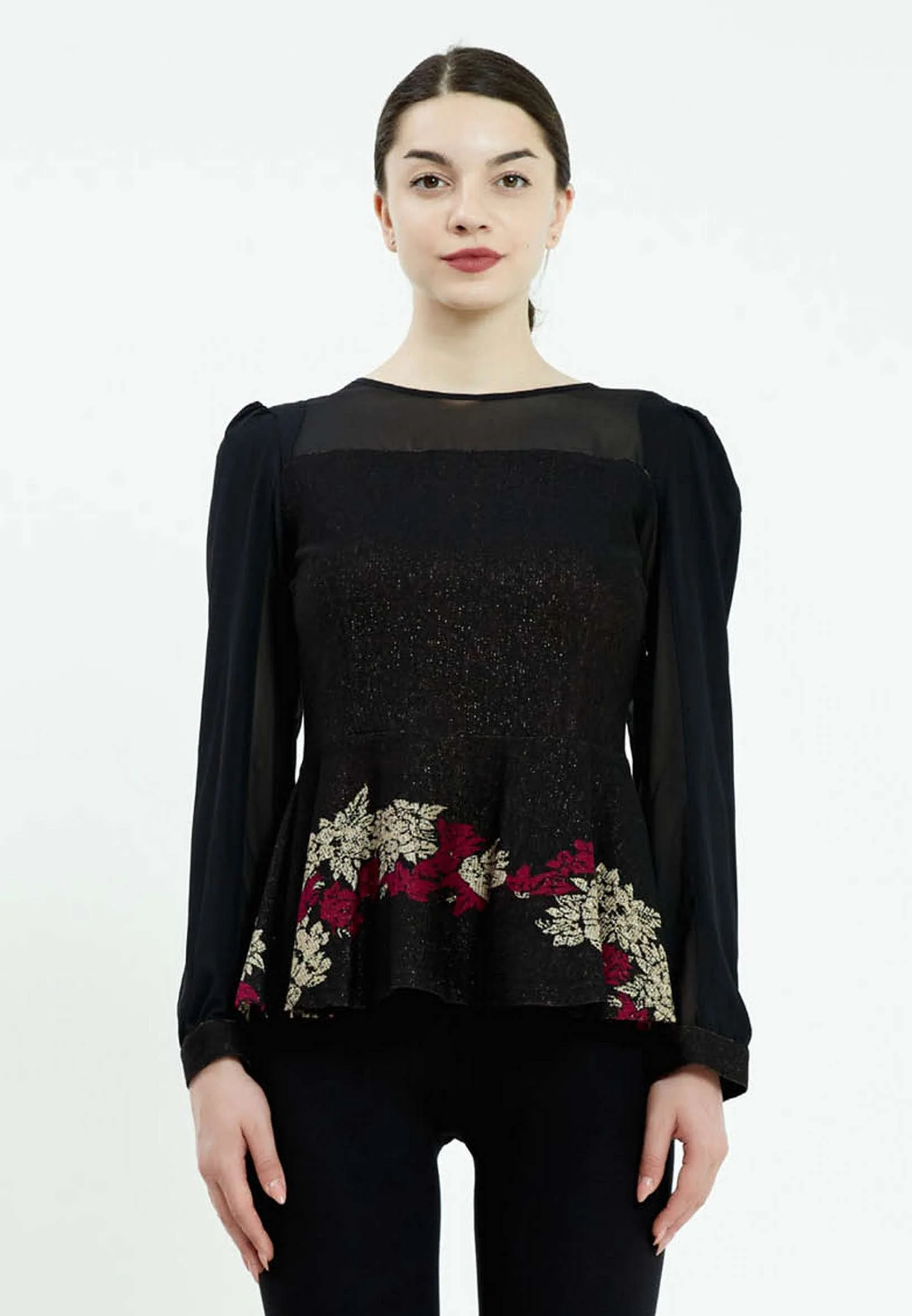 Long Sleeve Floral Regular Blouse ser21045 - Image 5