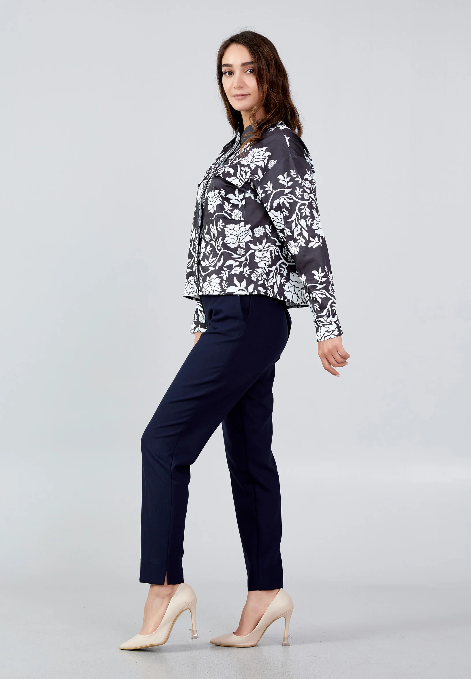 Long Sleeve Floral Regular Shirt ber23y8110 - Image 3