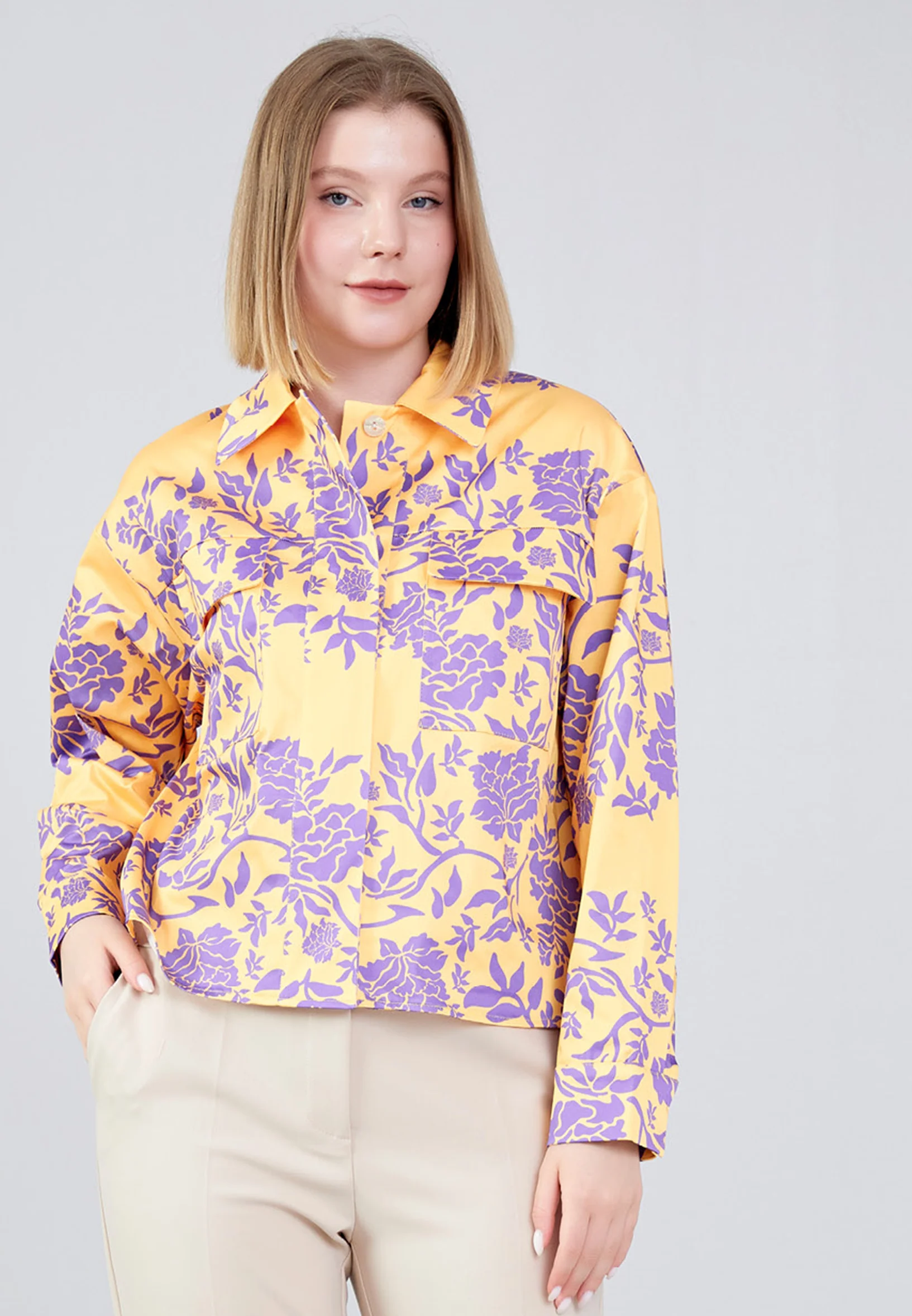 Long Sleeve Floral Regular Shirt ber23y8110 - Image 9