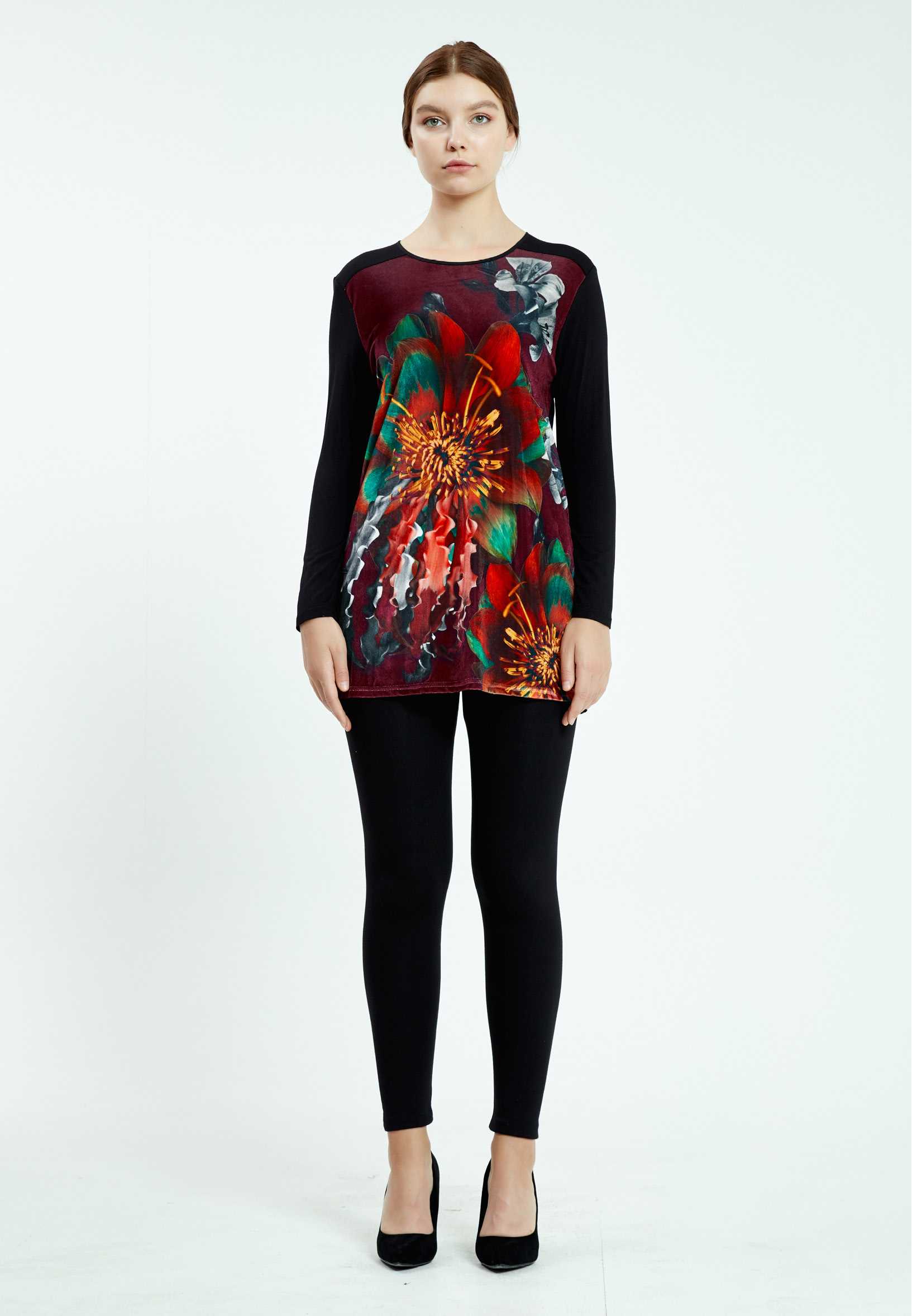 Long Sleeve Floral Regular Tunic ser21030 - Image 2