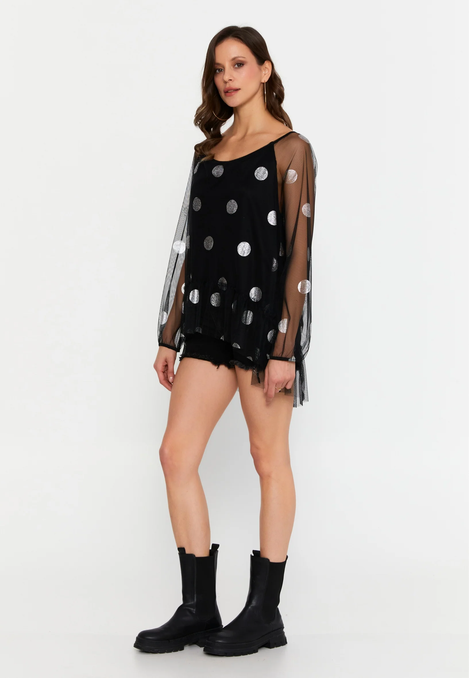 Long Sleeve Geometric Regular Blouse sea2411 - Image 4