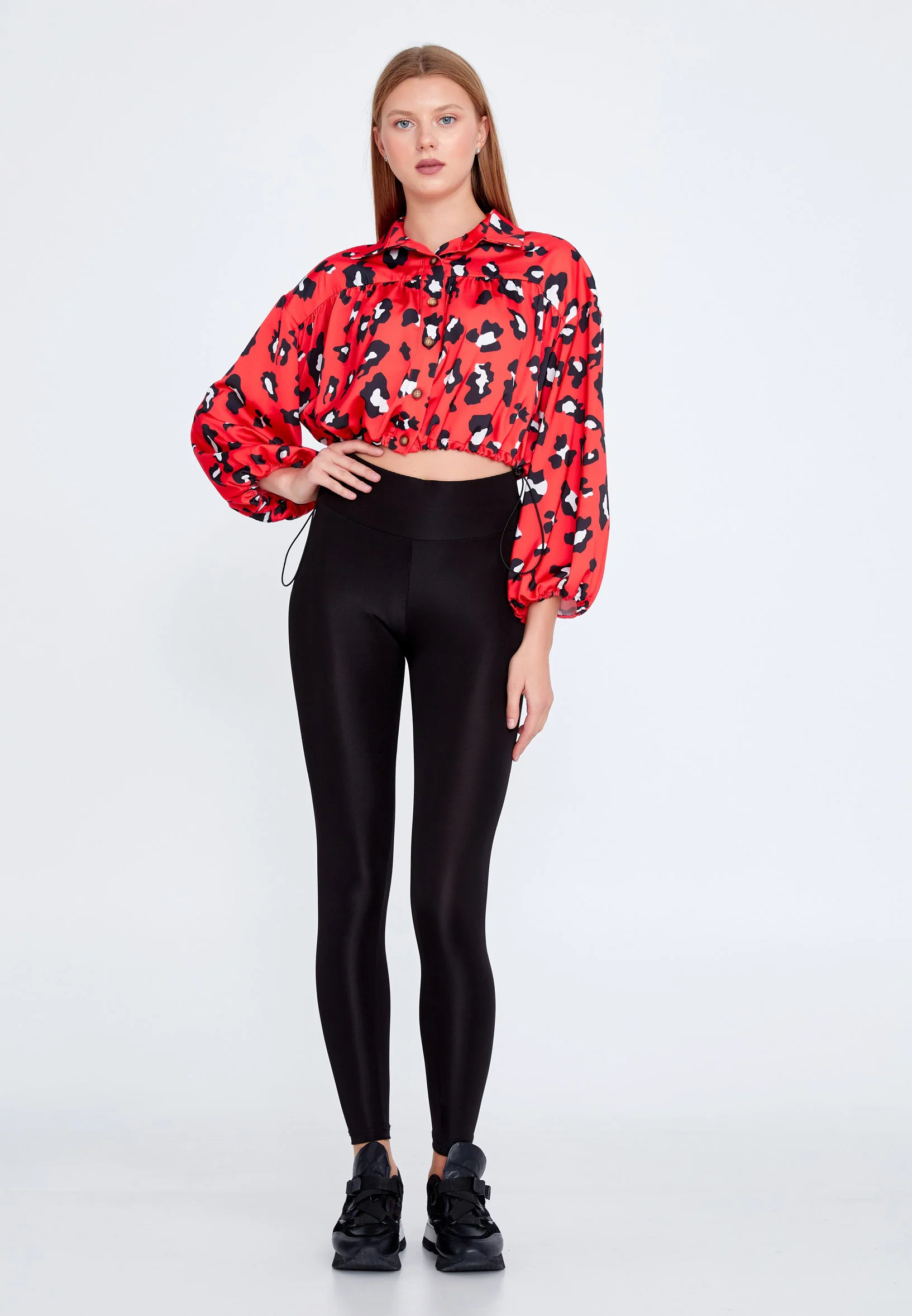 Long Sleeve Graphic Regular Blouse ber22k4125 - Image 10