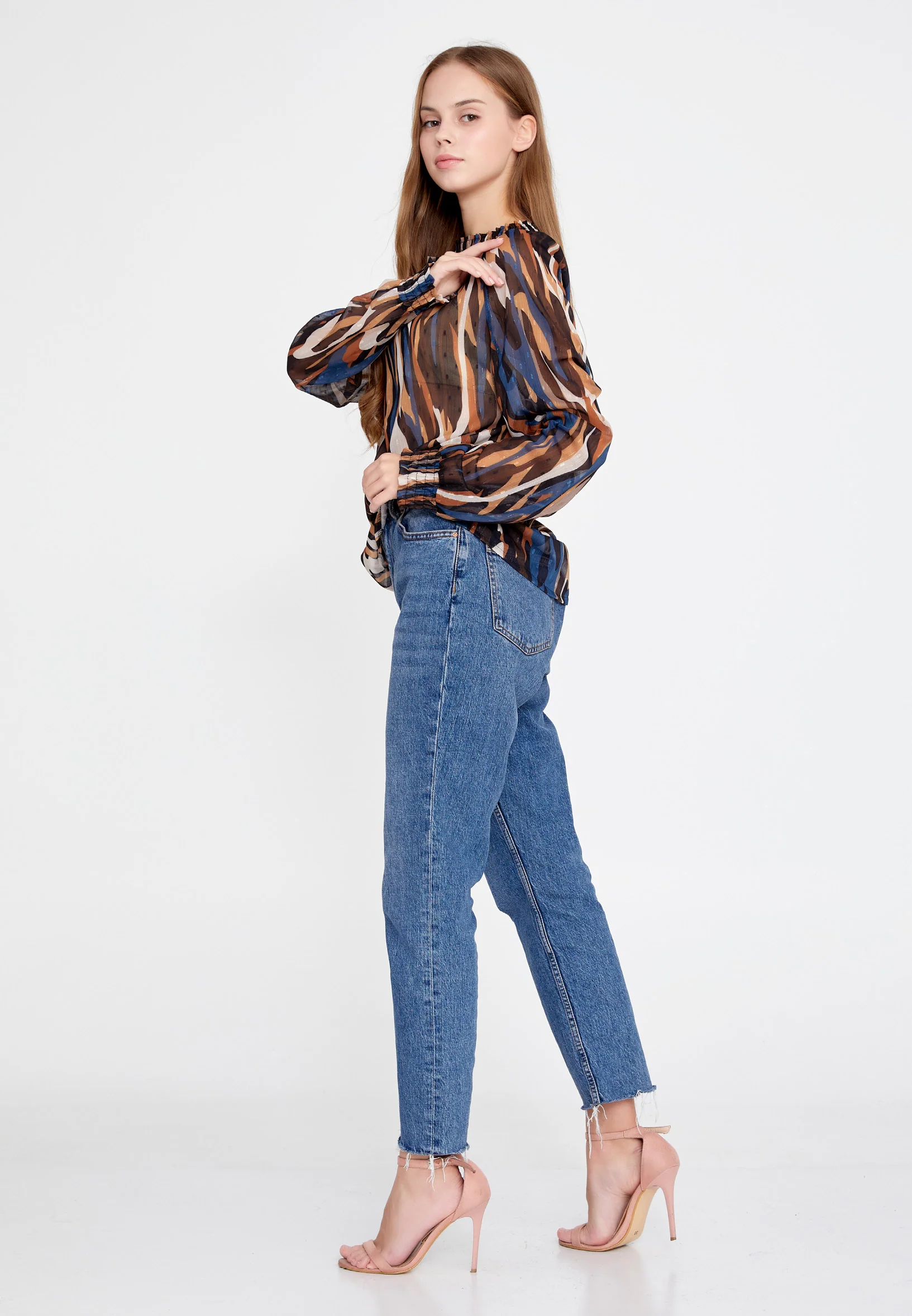 Long Sleeve Graphic Regular Blouse clf15462 - Image 15
