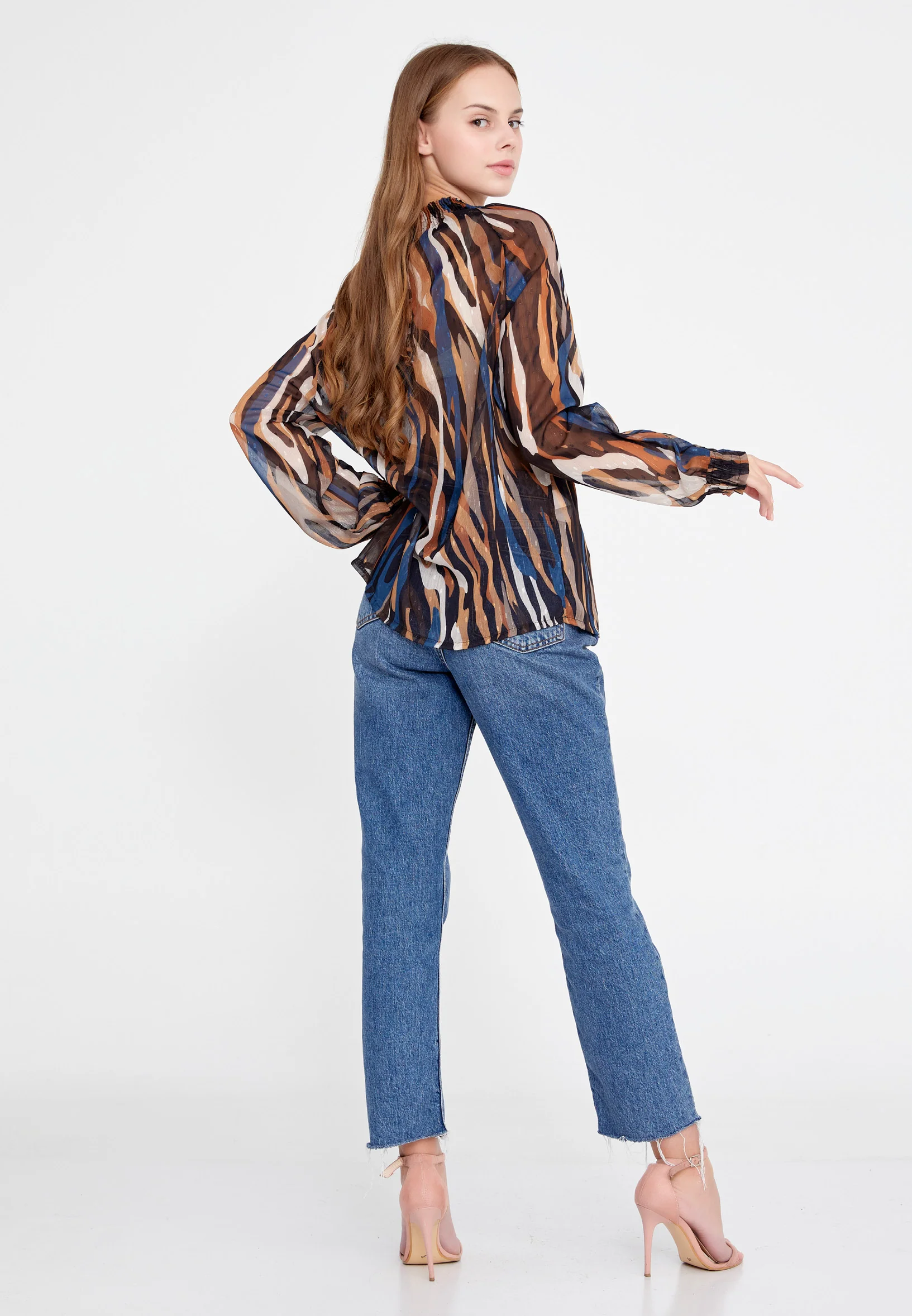 Long Sleeve Graphic Regular Blouse clf15462 - Image 17
