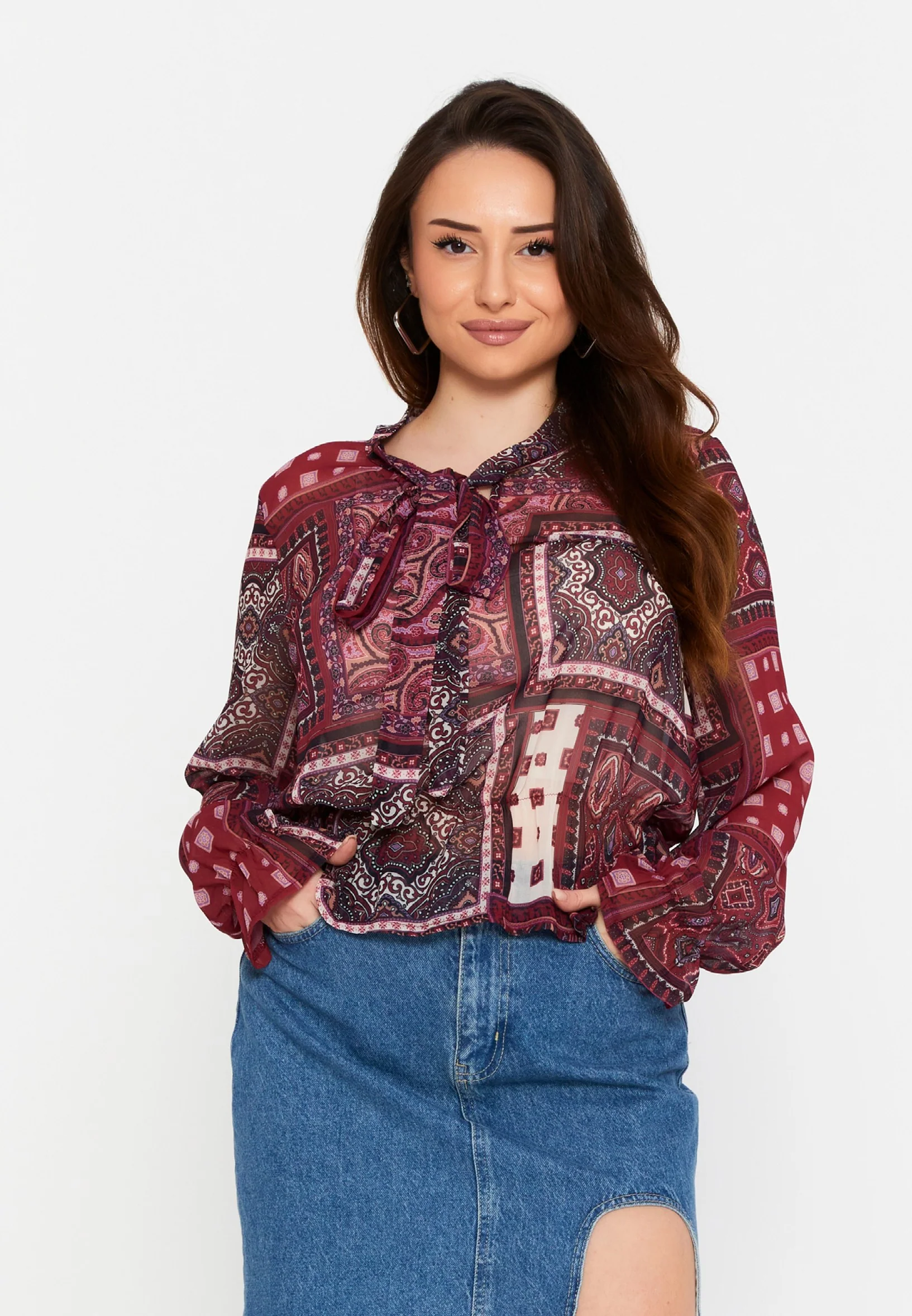 Long Sleeve Graphic Regular Blouse divzec2413 - Image 17
