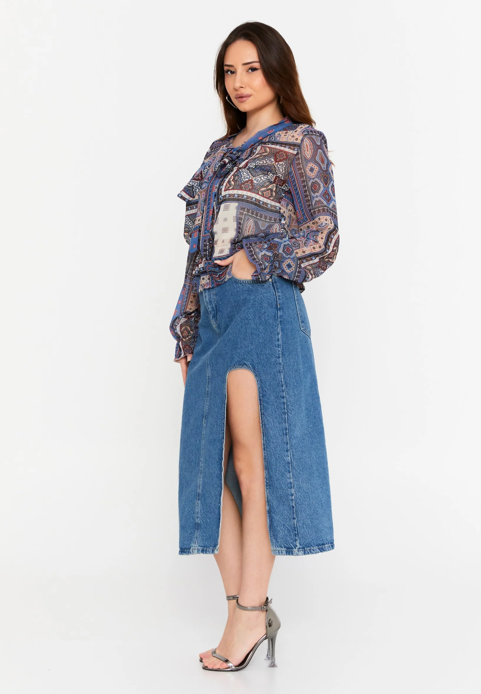 Long Sleeve Graphic Regular Blouse divzec2413 - Image 4