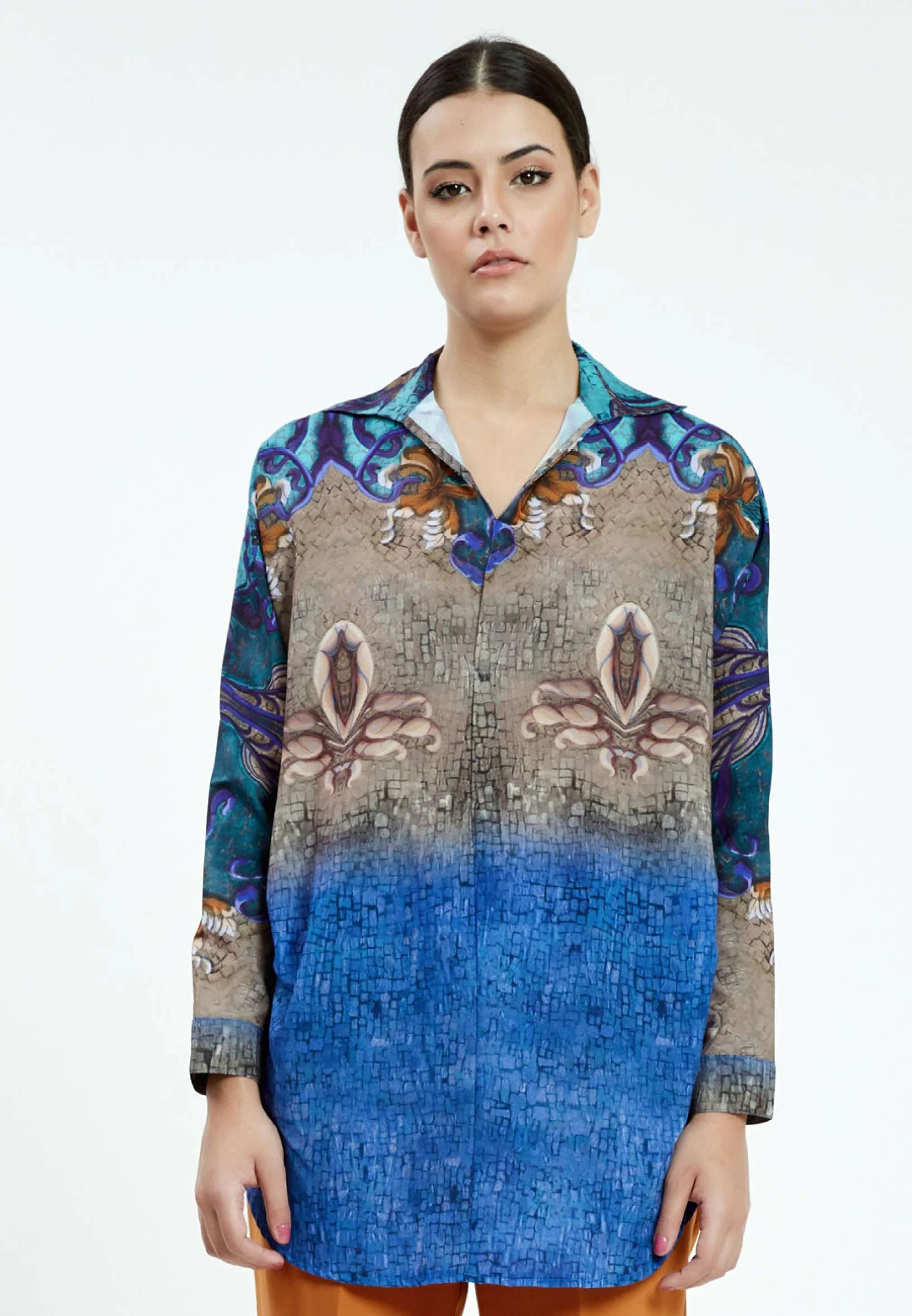 Long Sleeve Graphic Regular Blouse ser18695