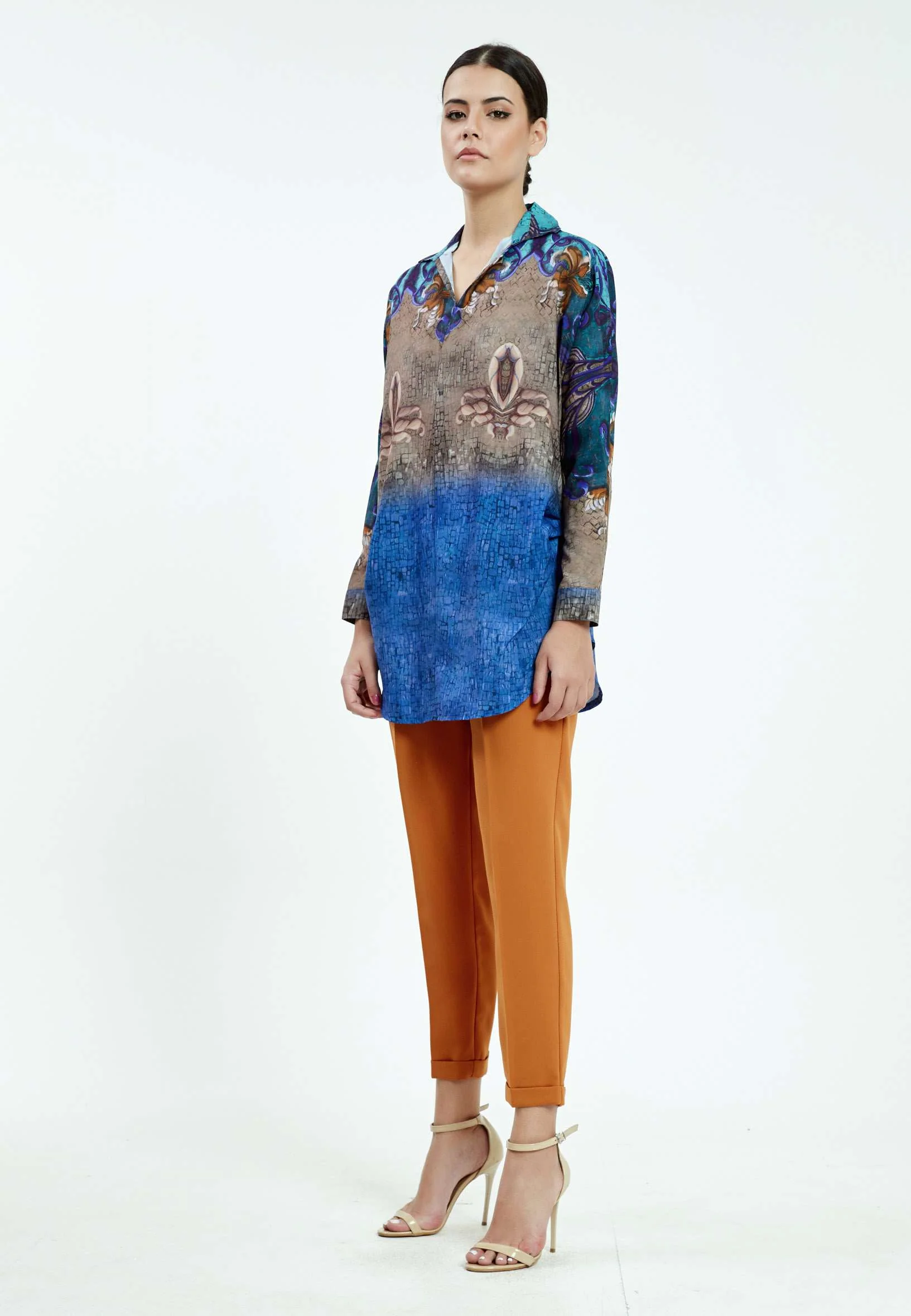 Long Sleeve Graphic Regular Blouse ser18695 - Image 3