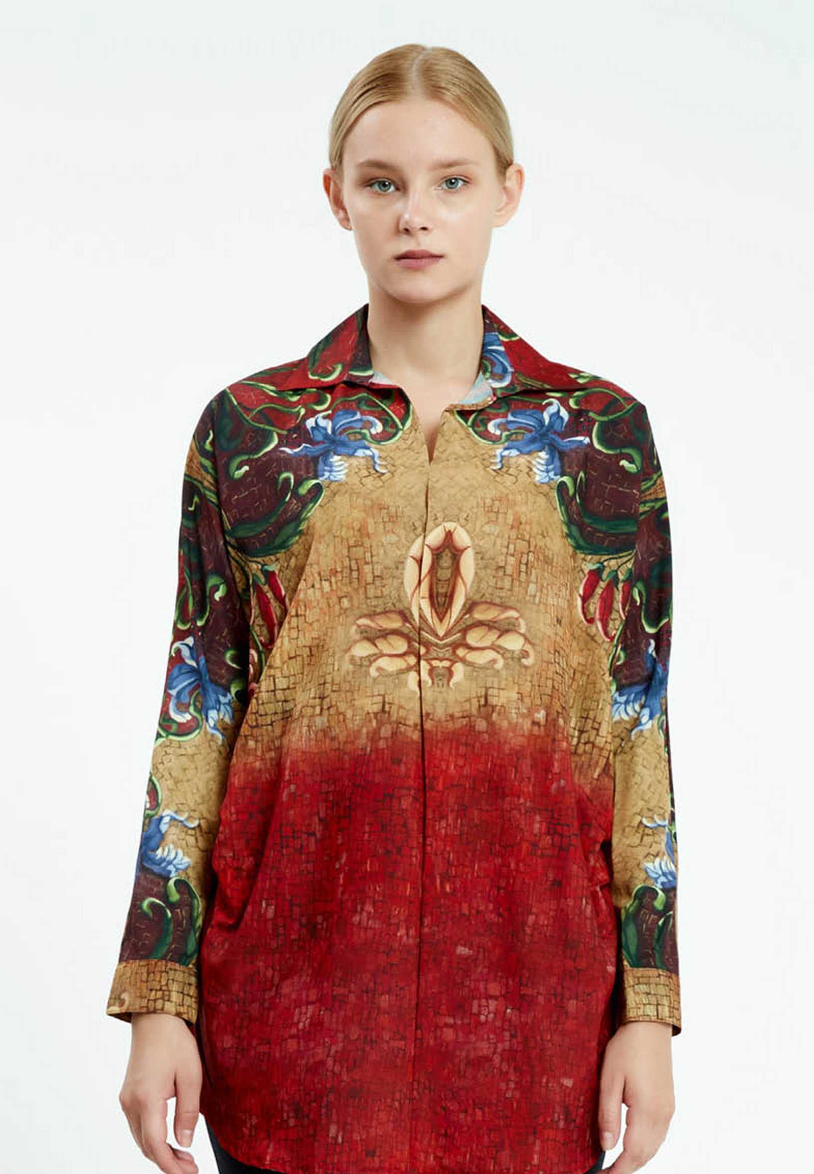 Long Sleeve Graphic Regular Blouse ser18695 - Image 5