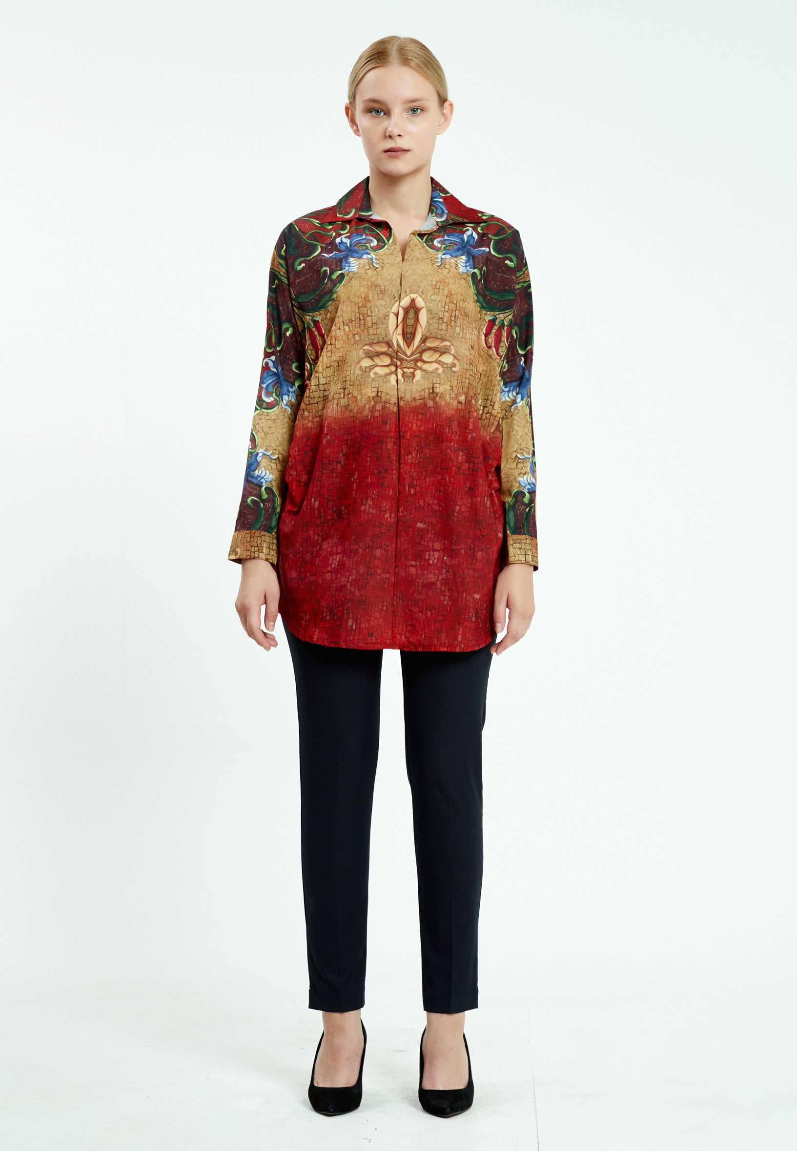 Long Sleeve Graphic Regular Blouse ser18695 - Image 6