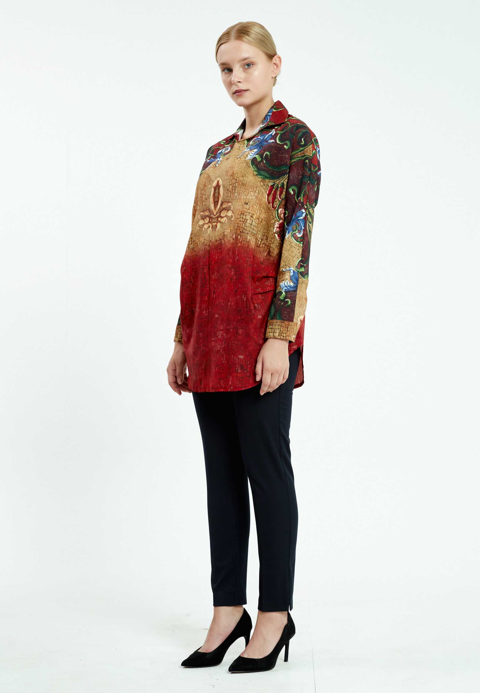 Long Sleeve Graphic Regular Blouse ser18695 - Image 7