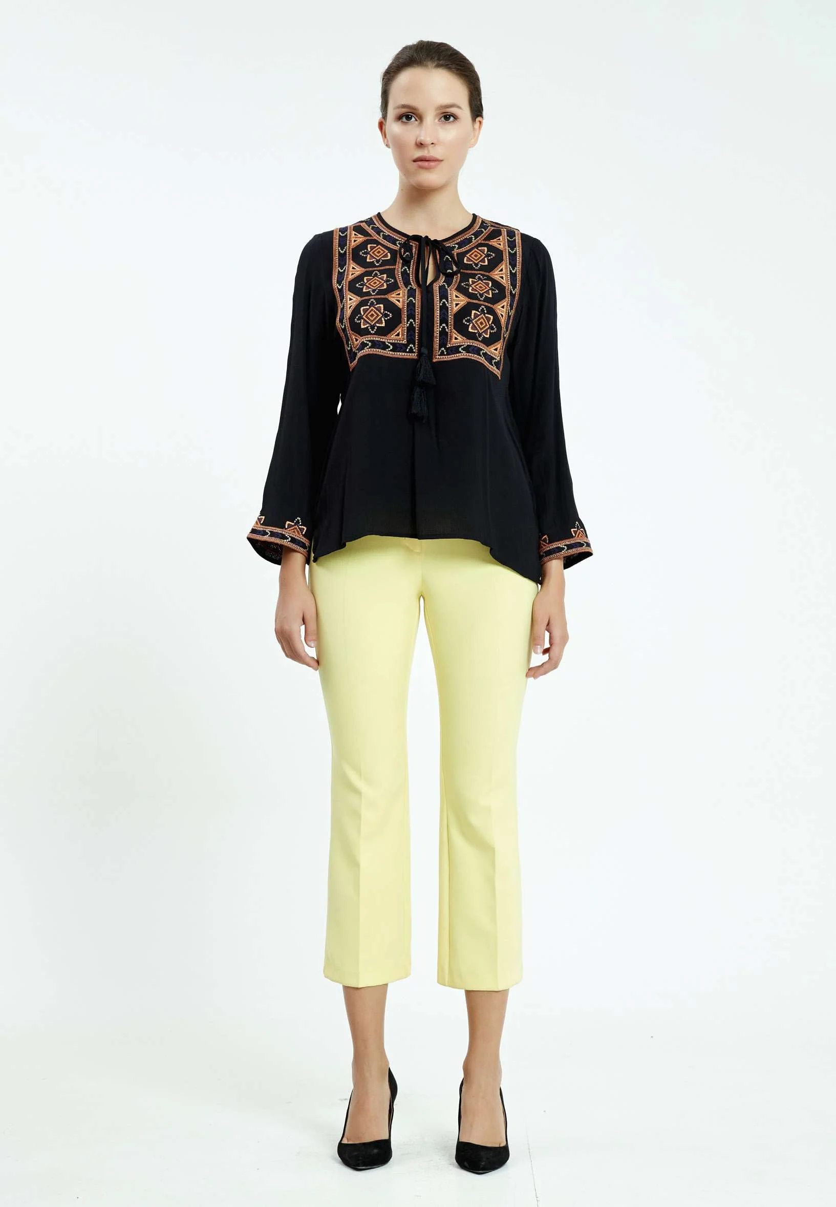 Long Sleeve Graphic Regular Blouse ser25389 - Image 2