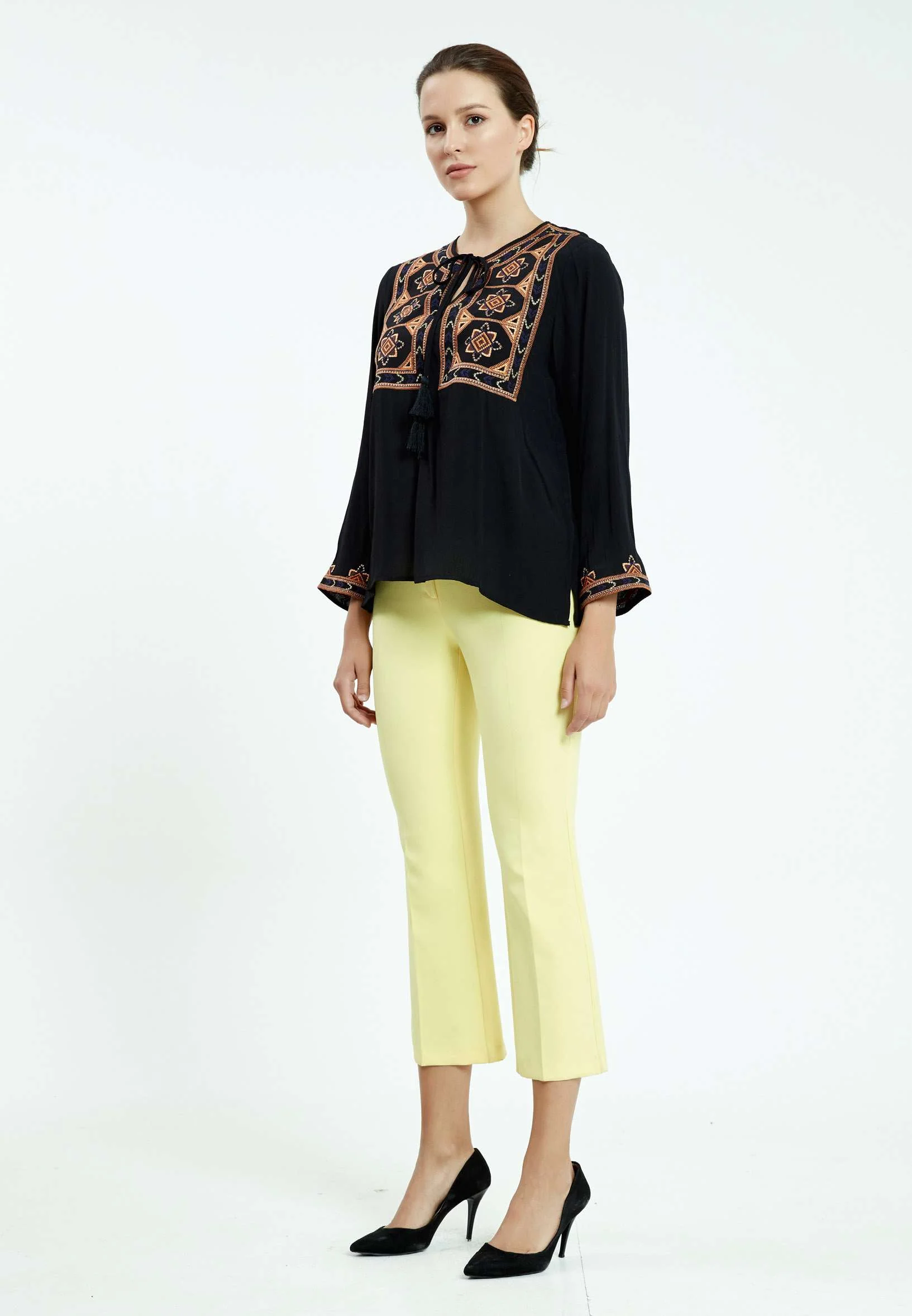Long Sleeve Graphic Regular Blouse ser25389 - Image 3