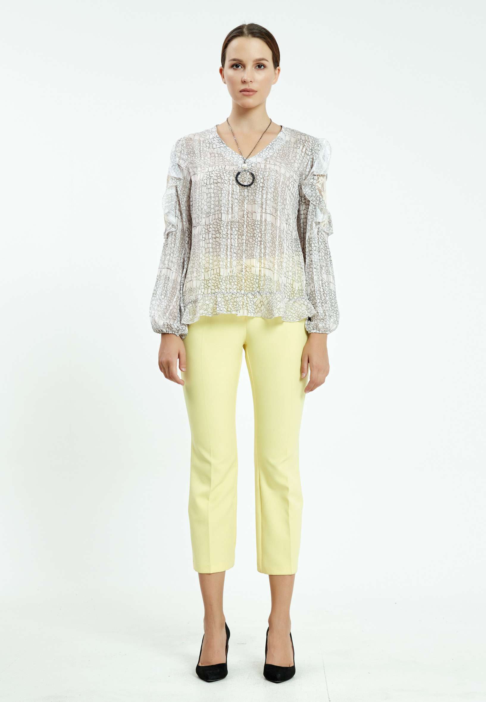 Long Sleeve Graphic Regular Blouse ser26619 - Image 2