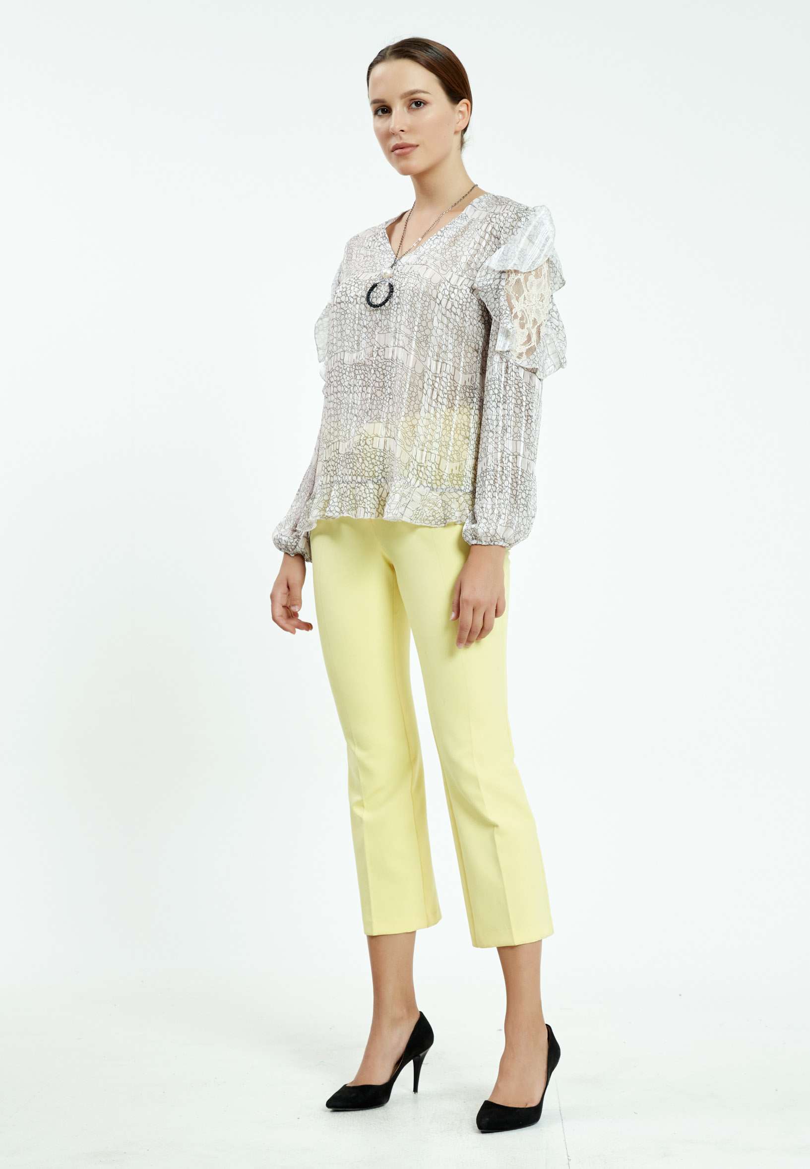 Long Sleeve Graphic Regular Blouse ser26619 - Image 3