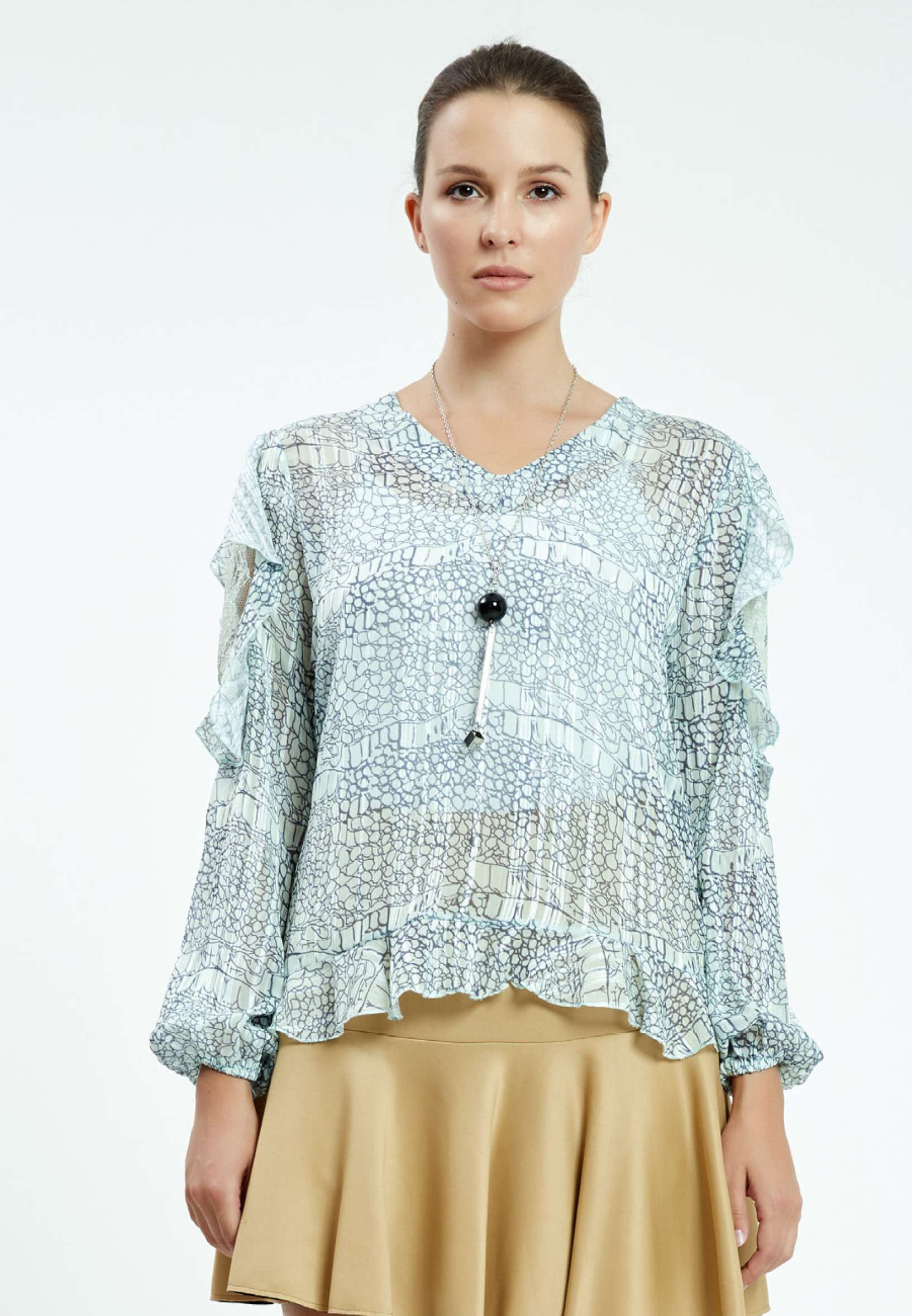 Long Sleeve Graphic Regular Blouse ser26619 - Image 5