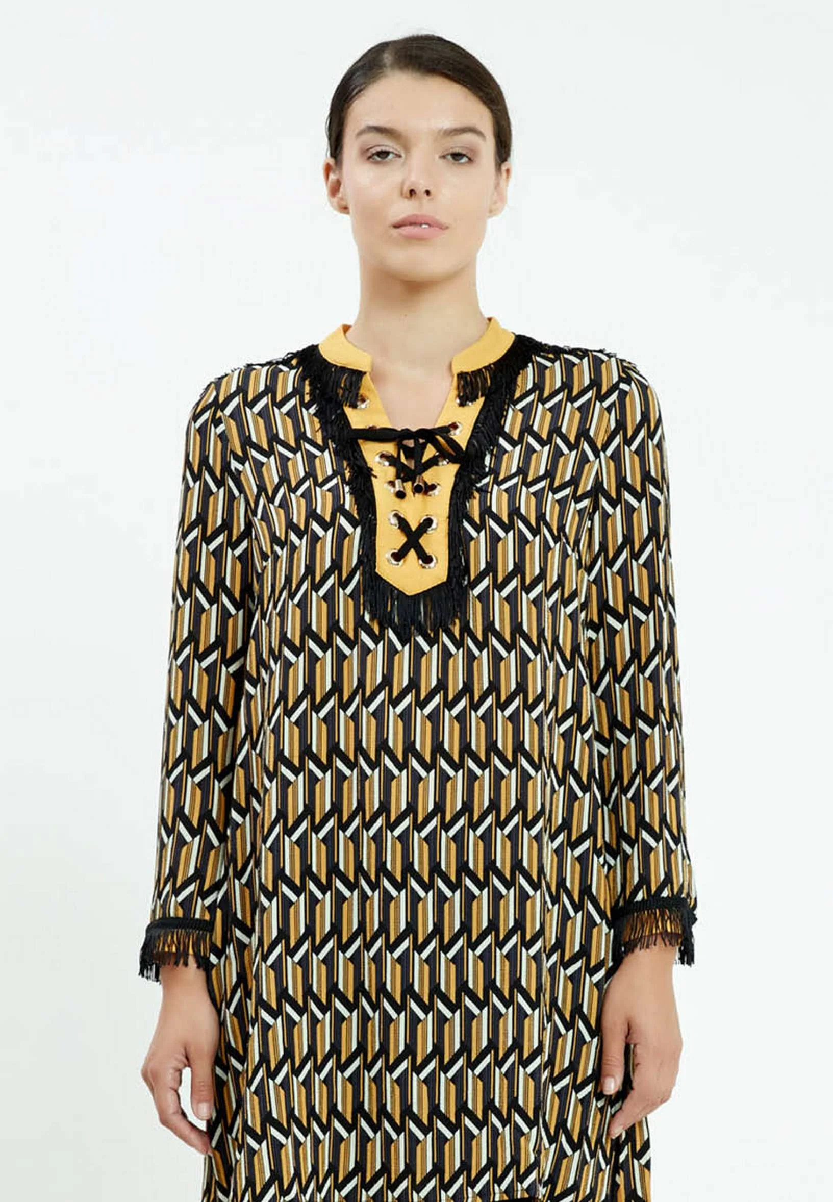 Long Sleeve Graphic Regular Tunic ser25399