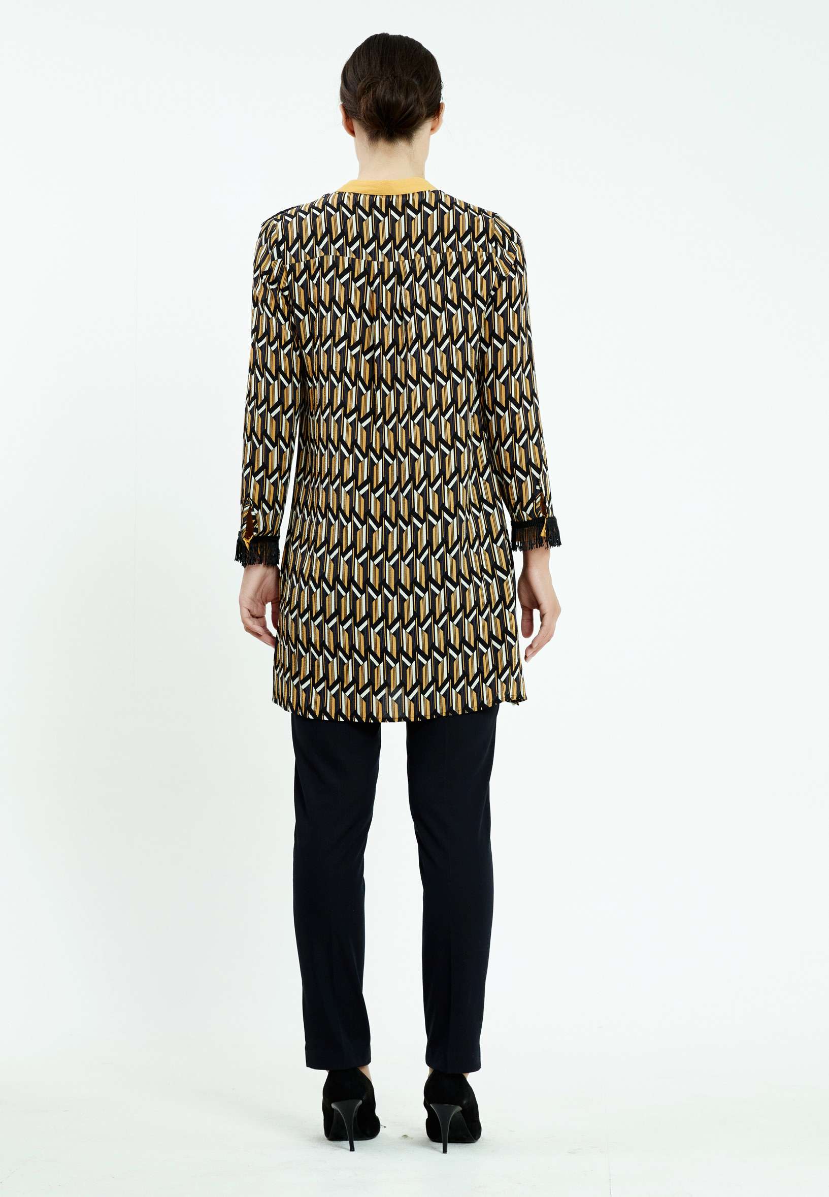 Long Sleeve Graphic Regular Tunic ser25399 - Image 3
