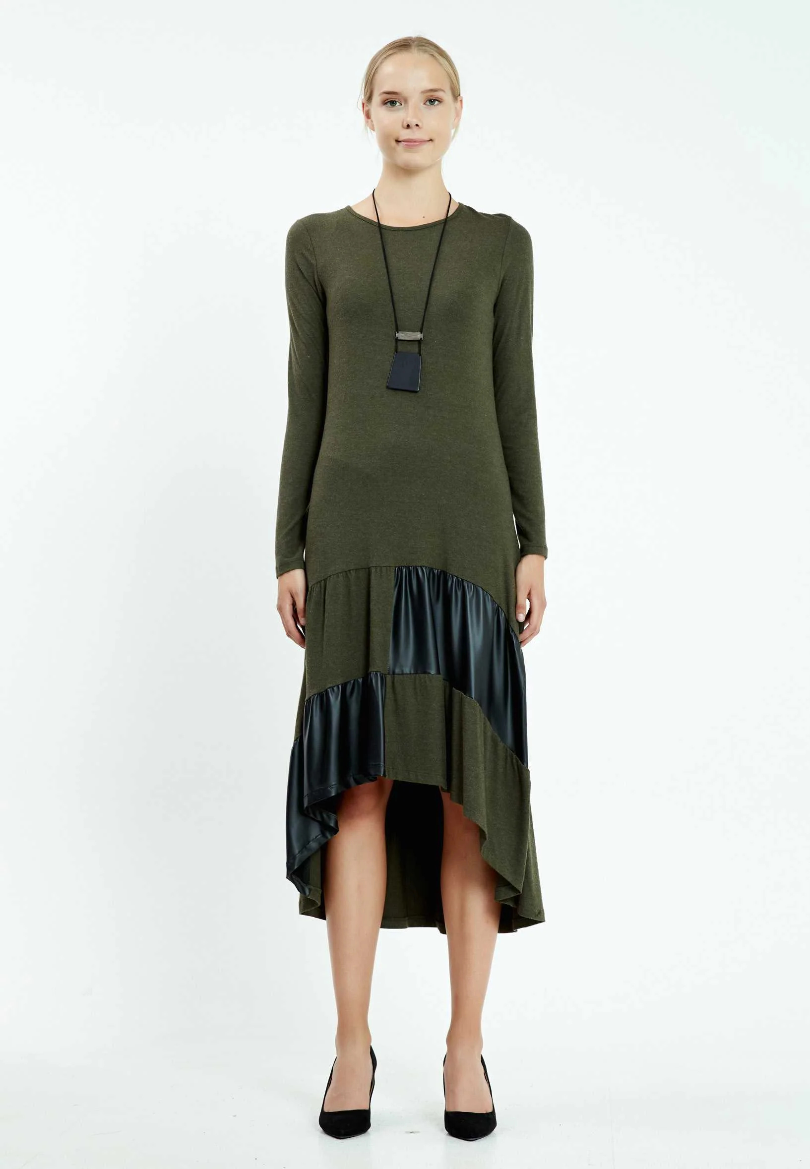 Long Sleeve High-Low Column Regular Casual Dress mis19568 - Image 5