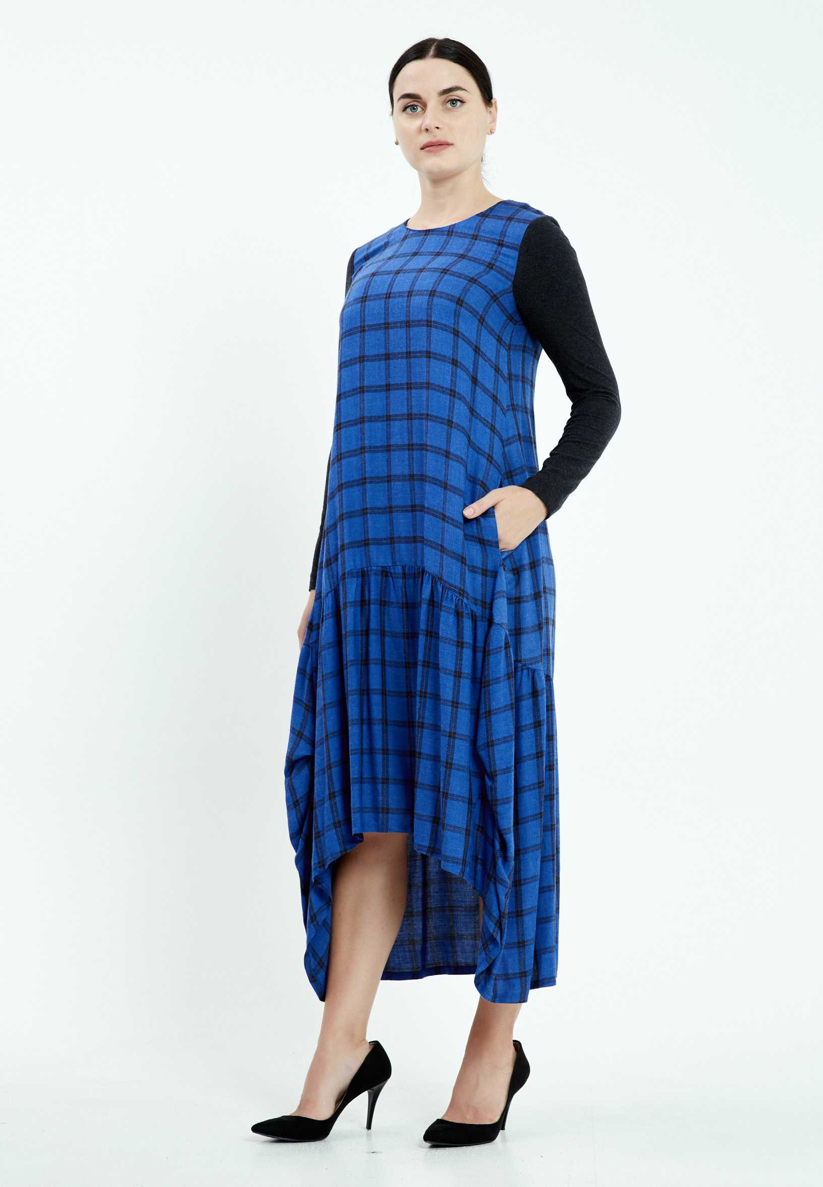 Long Sleeve High-Low Lycra Column Regular Casual Dress mis19570 - Image 3