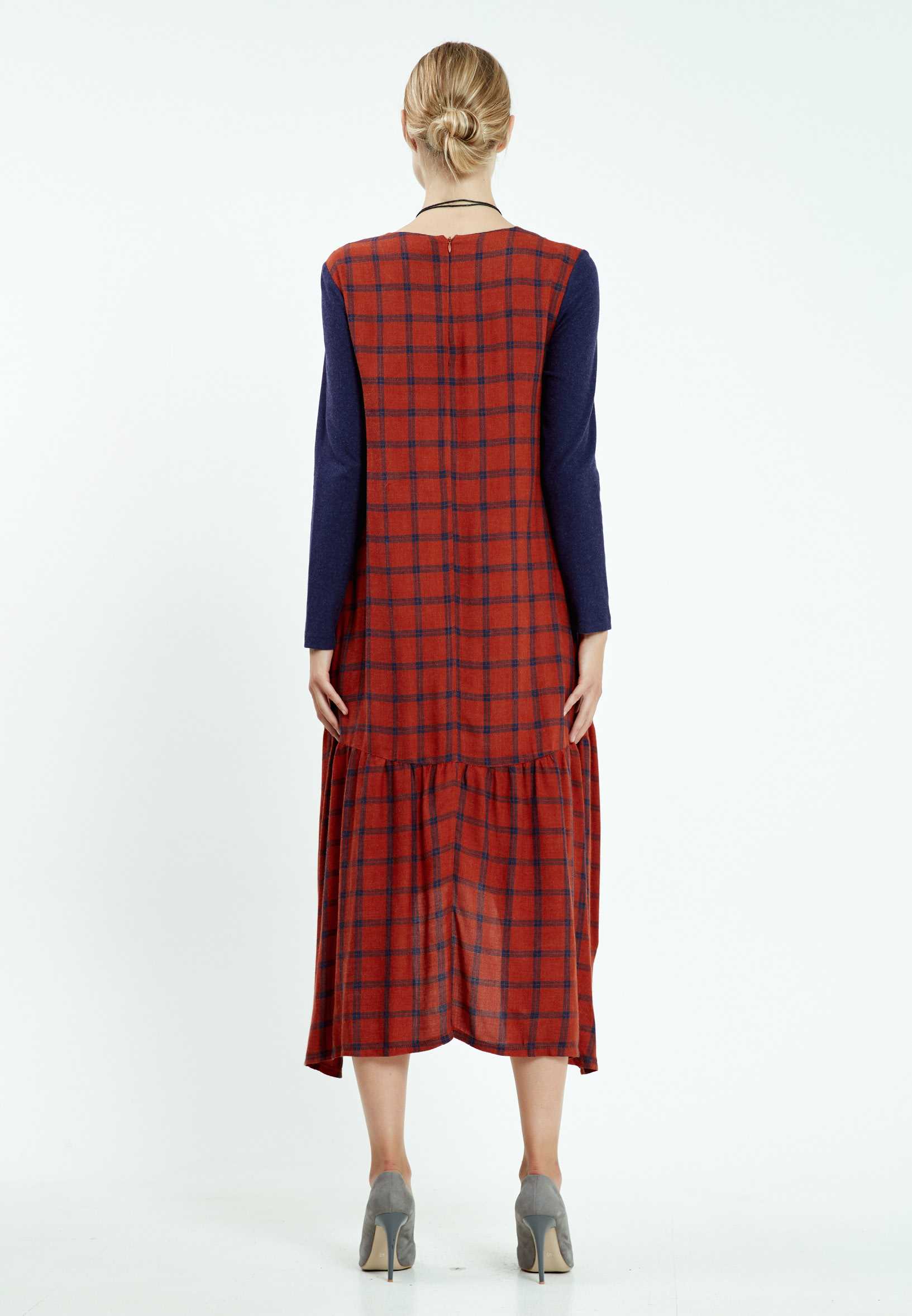 Long Sleeve High-Low Lycra Column Regular Casual Dress mis19570 - Image 6