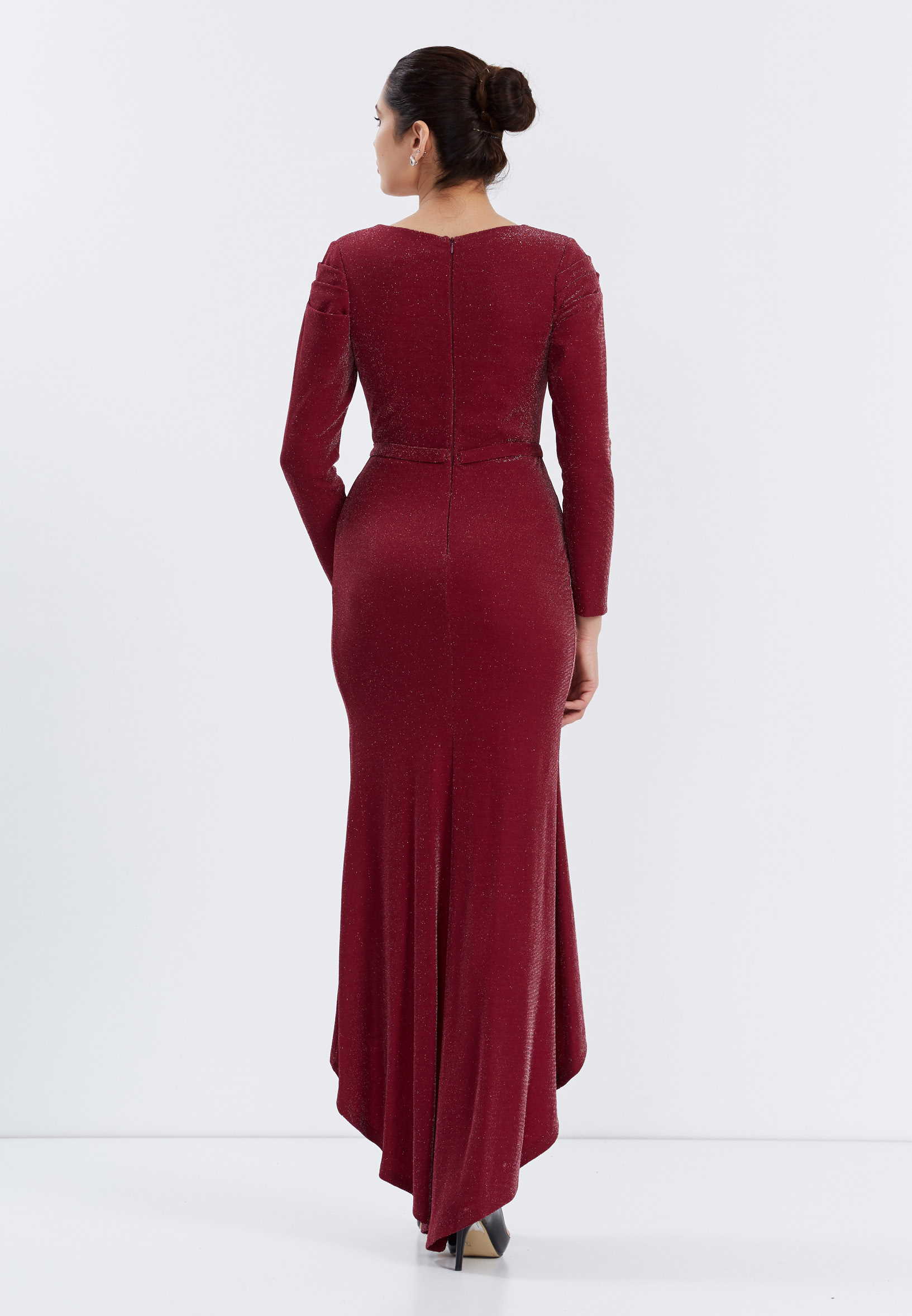 Long Sleeve High-Low Lycra Column Regular Evening Dress frc0365 - Image 6