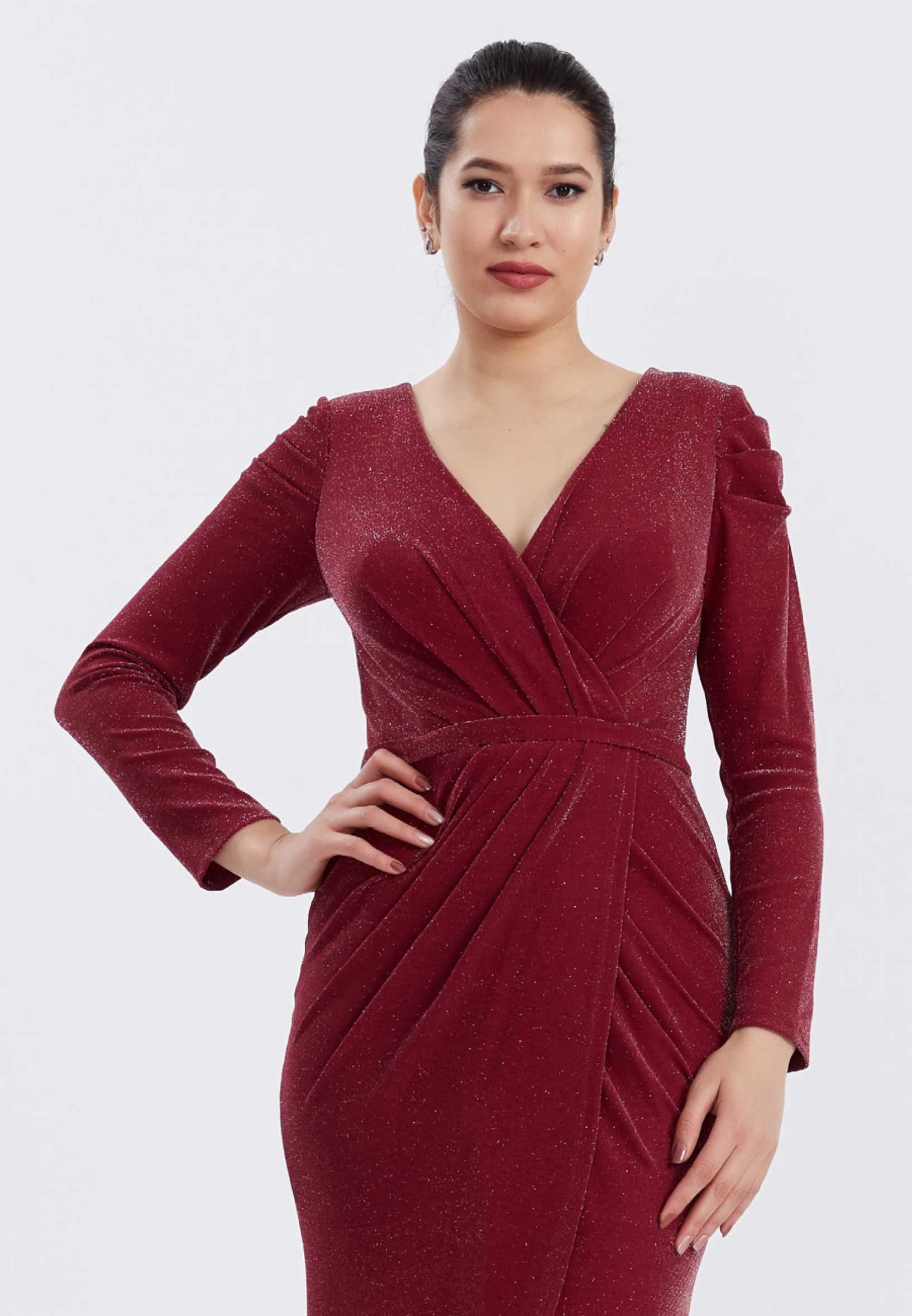 Long Sleeve High-Low Lycra Column Regular Evening Dress frc0365 - Image 8