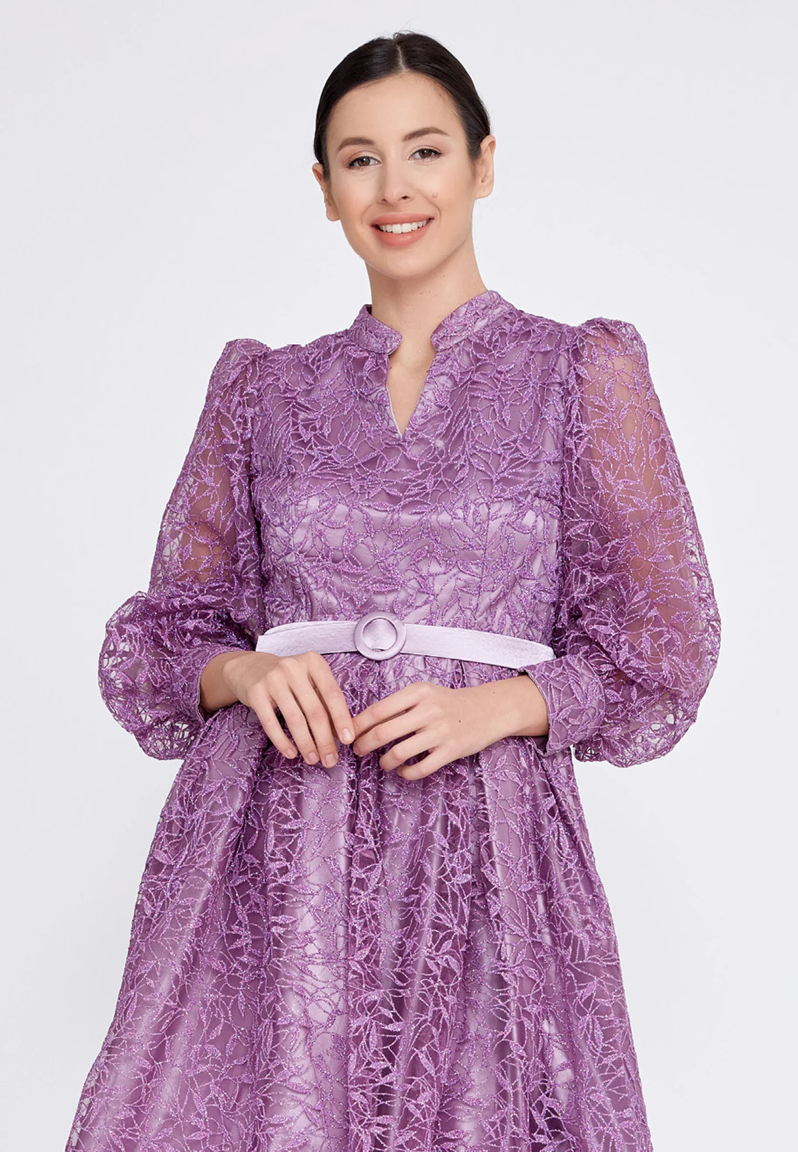Long Sleeve High-Low Tulle A - Line Regular Prom Dress ons000-95 - Image 12