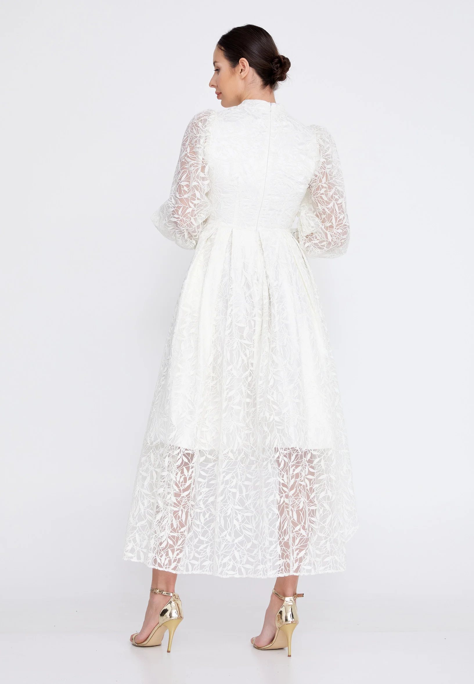 Long Sleeve High-Low Tulle A - Line Regular Prom Dress ons000-95 - Image 14