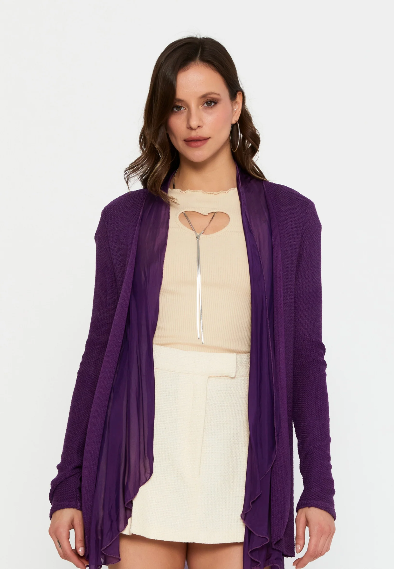 Long Sleeve Knitwear Regular Cardigan cav26194 - Image 17