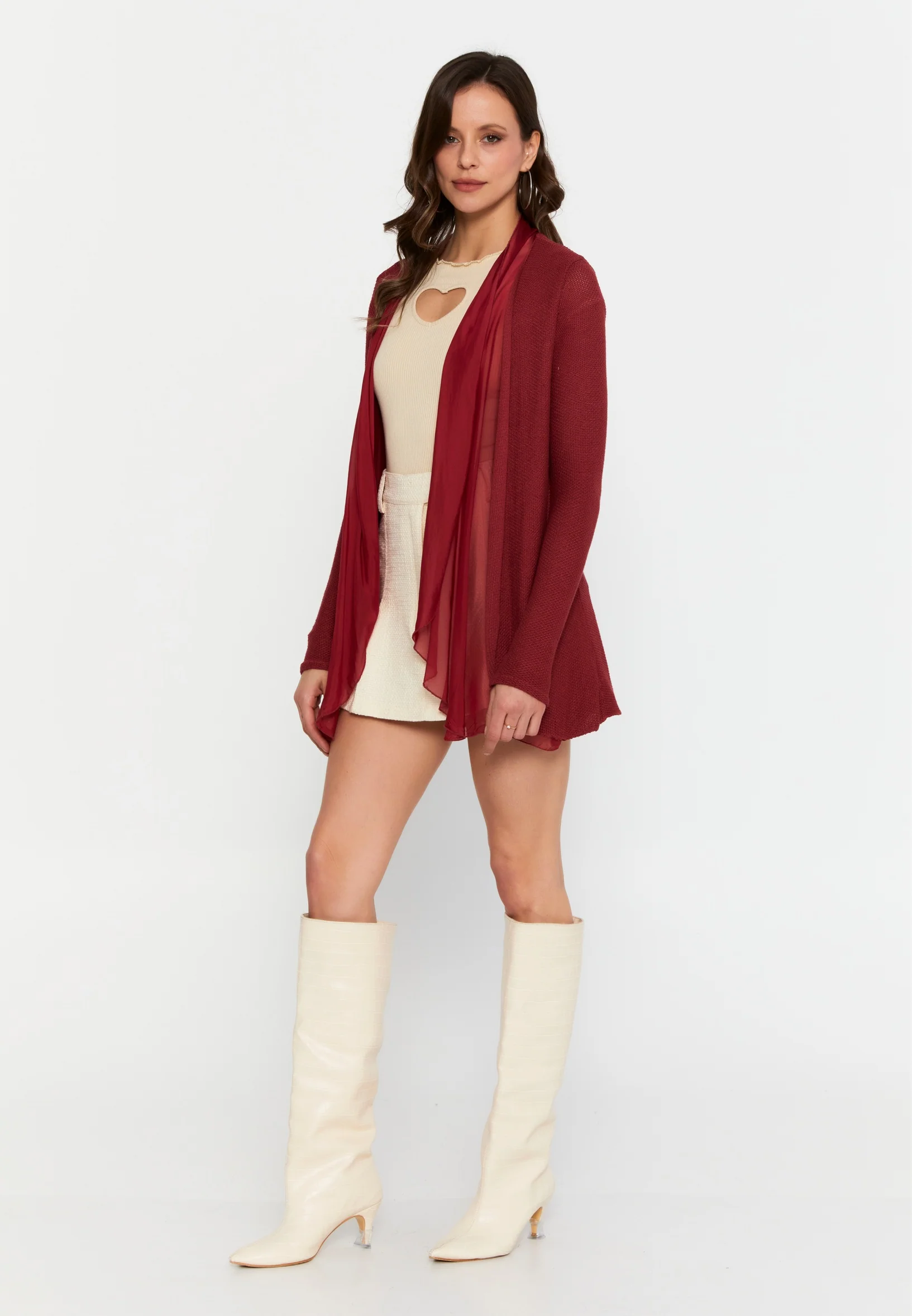 Long Sleeve Knitwear Regular Cardigan cav26194 - Image 8