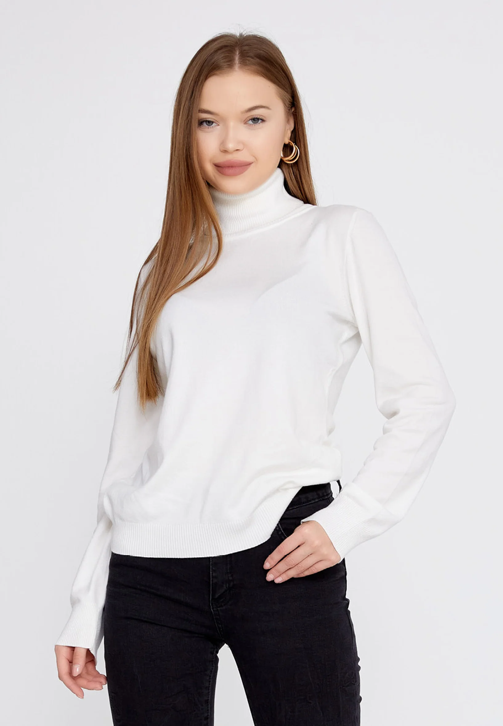 Long Sleeve Knitwear Solid Color Regular Sweater huk8010