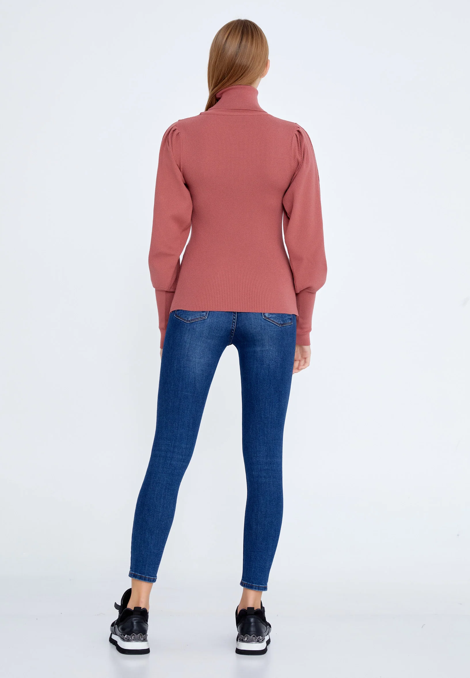 Long Sleeve Knitwear Solid Color Regular Sweater huk8328 - Image 3