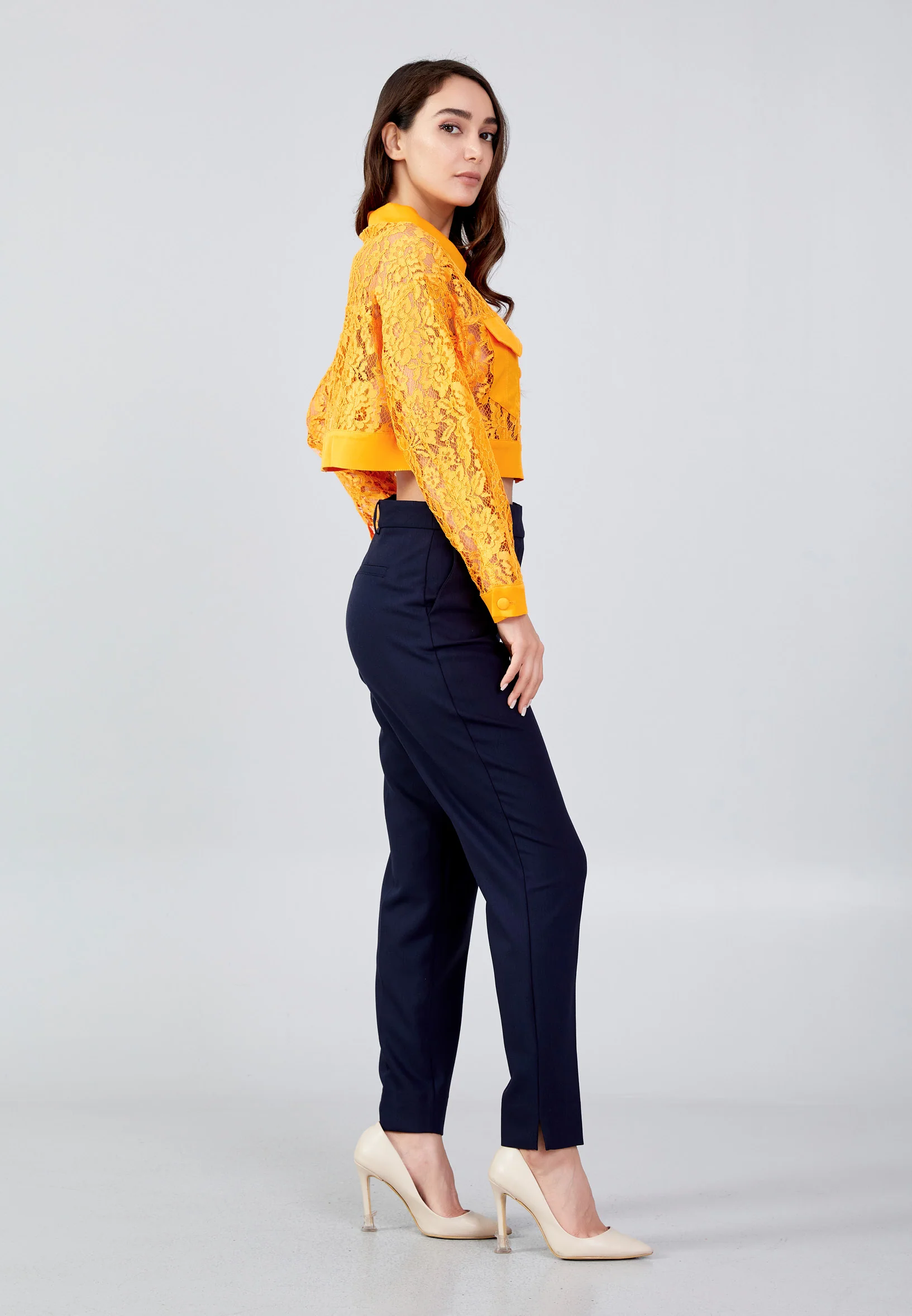 Long Sleeve Lace Floral Regular Jacket ber23y1115 - Image 11