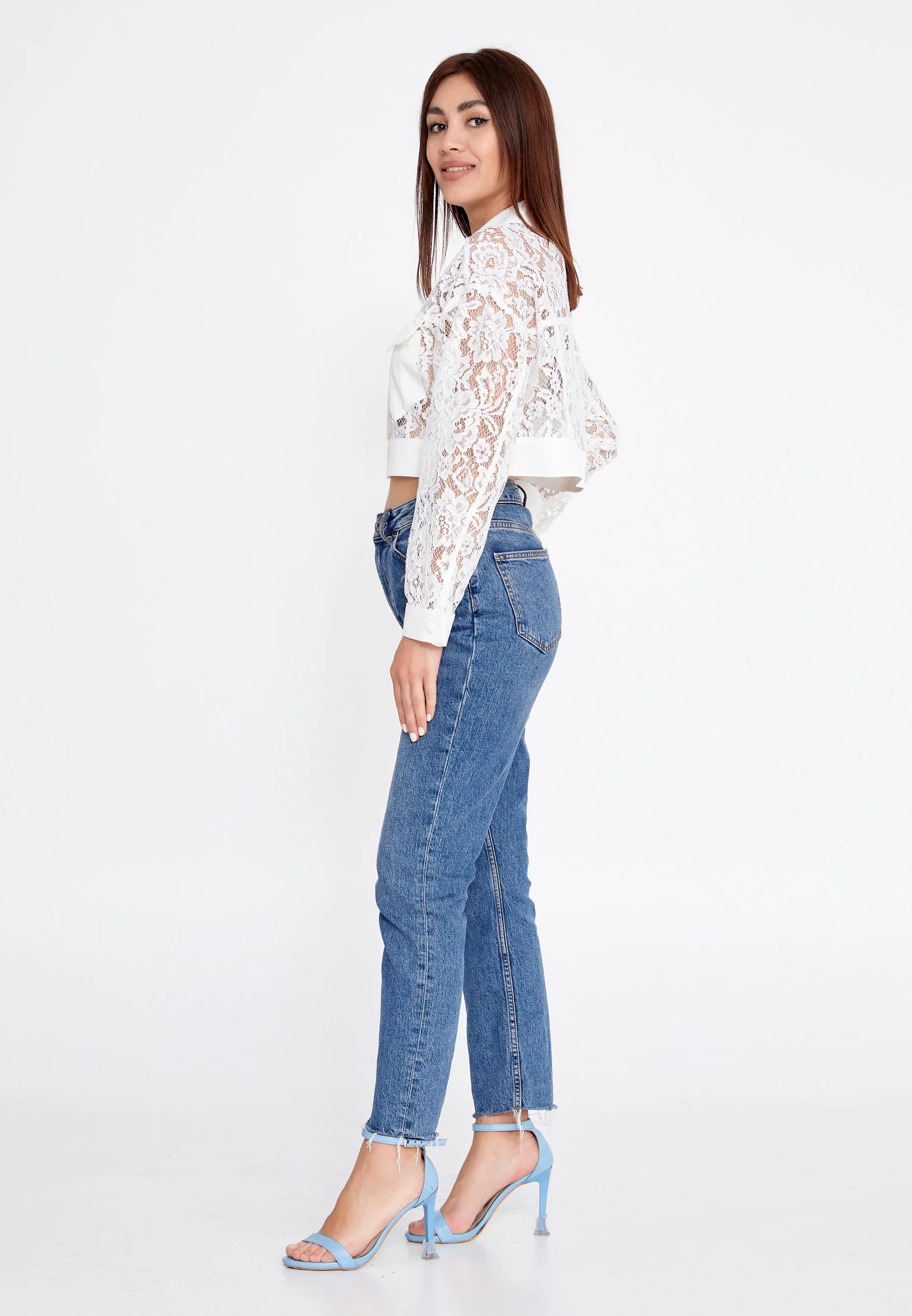 Long Sleeve Lace Floral Regular Jacket ber23y1115 - Image 3