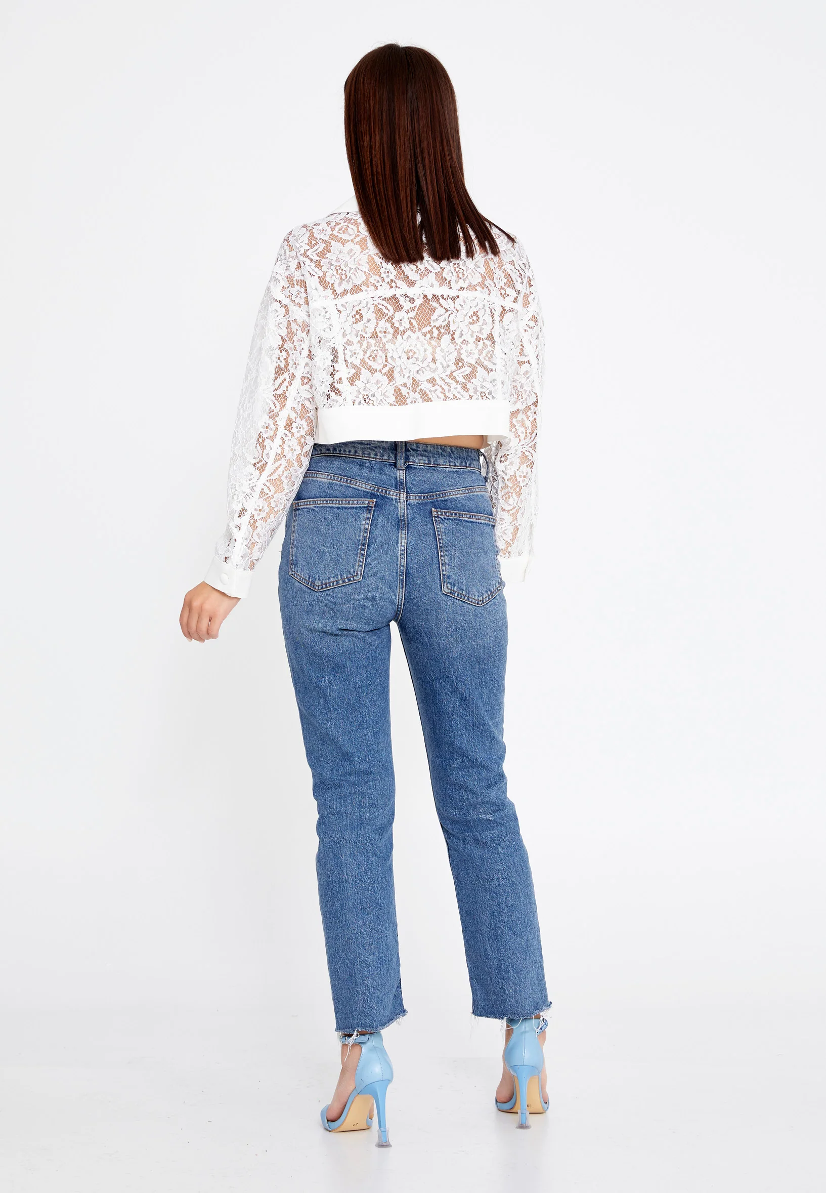 Long Sleeve Lace Floral Regular Jacket ber23y1115 - Image 4