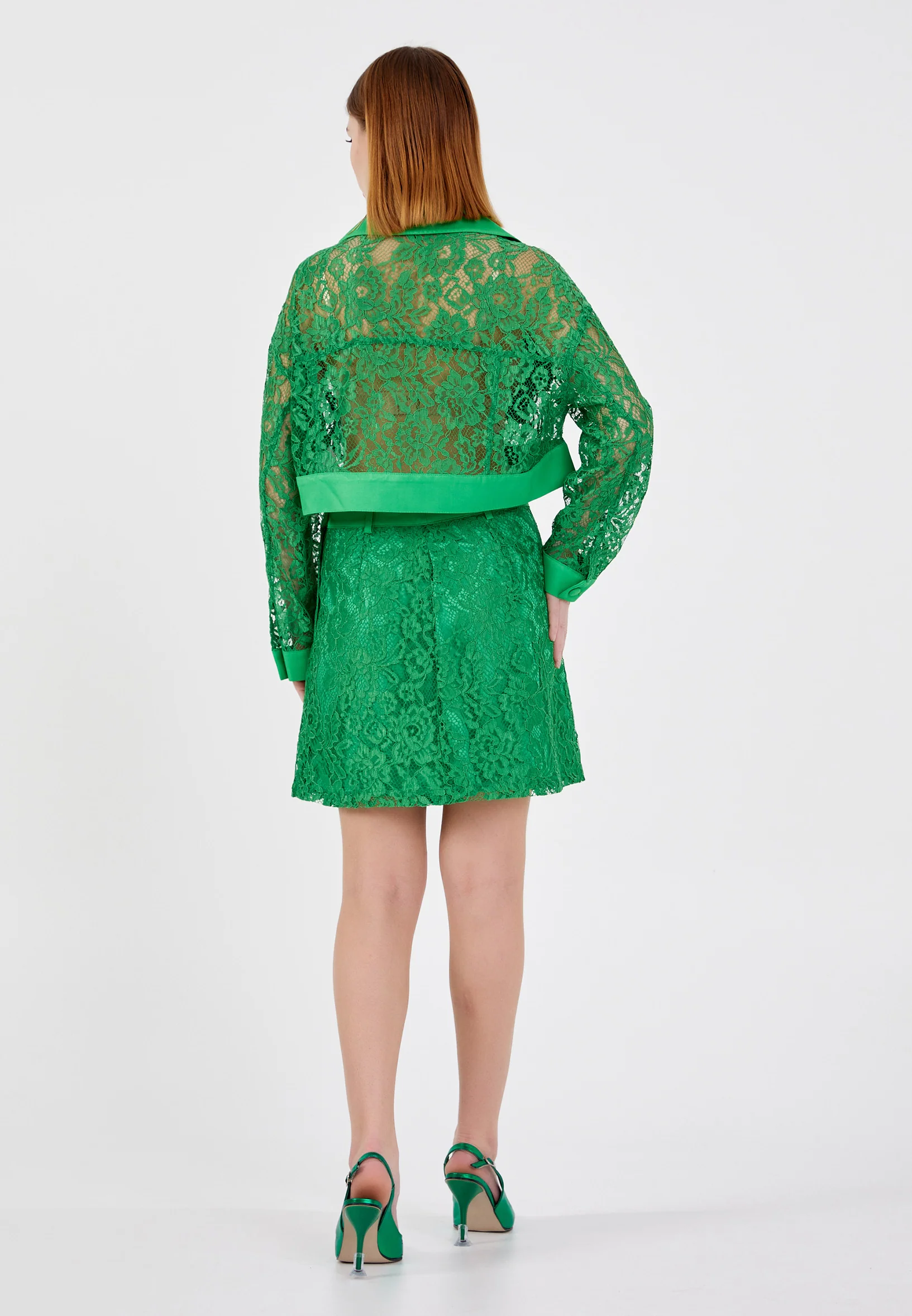 Long Sleeve Lace Floral Regular Jacket ber23y1115 - Image 8