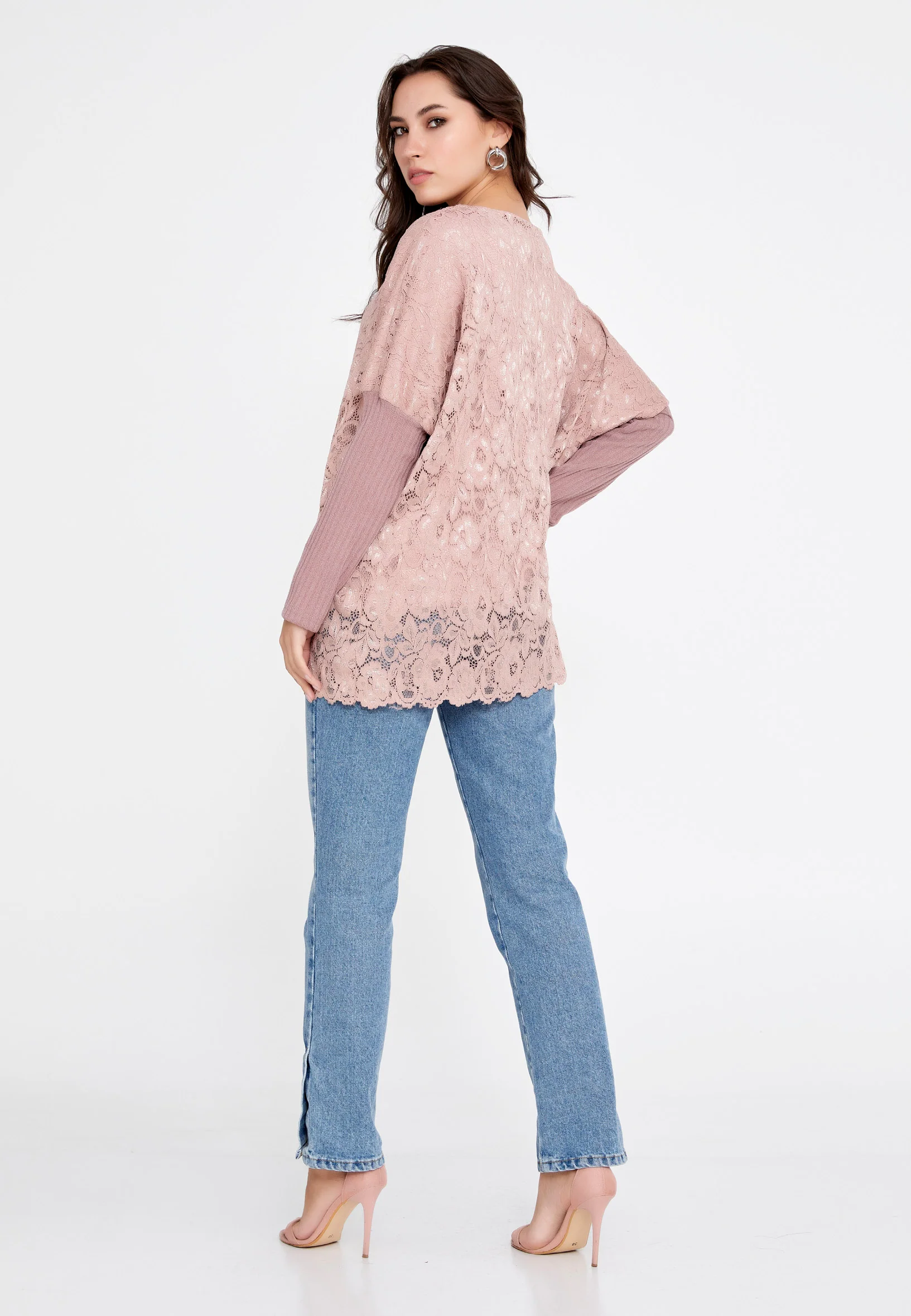 Long Sleeve Lacy Regular Blouse clf15950 - Image 8