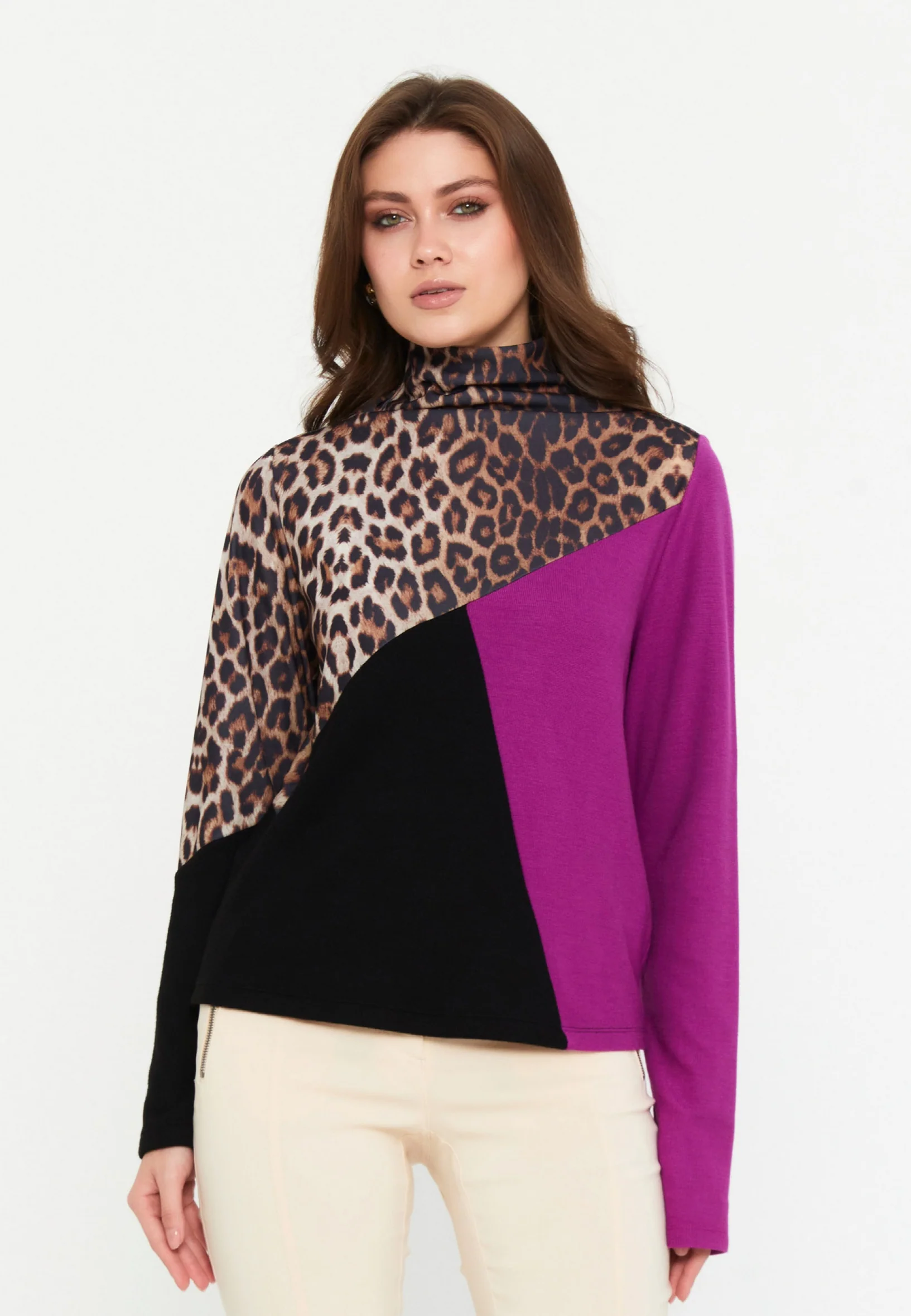 Long Sleeve Leopard Regular Blouse shu23sk04068
